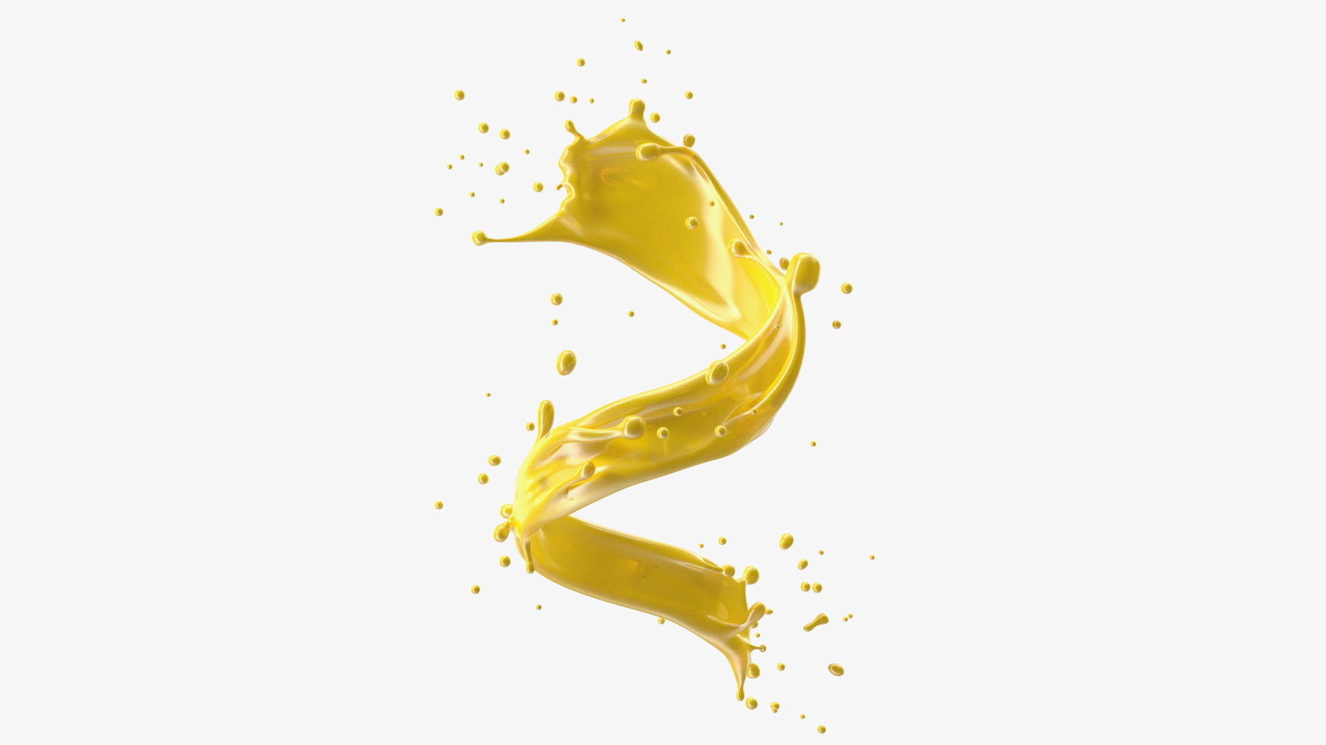 3D Orange Juice Splash Spiral