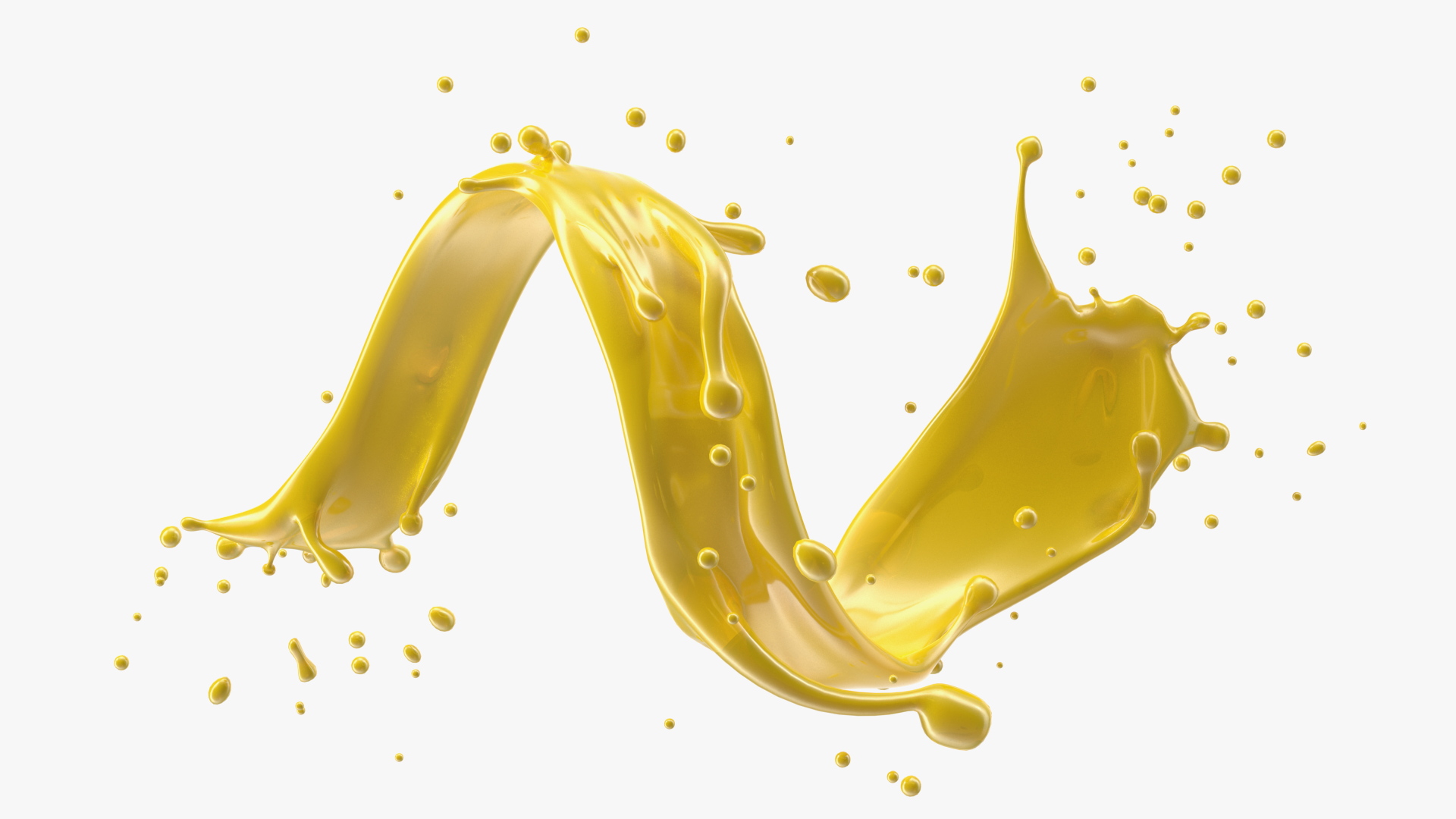 3D Orange Juice Splash Spiral