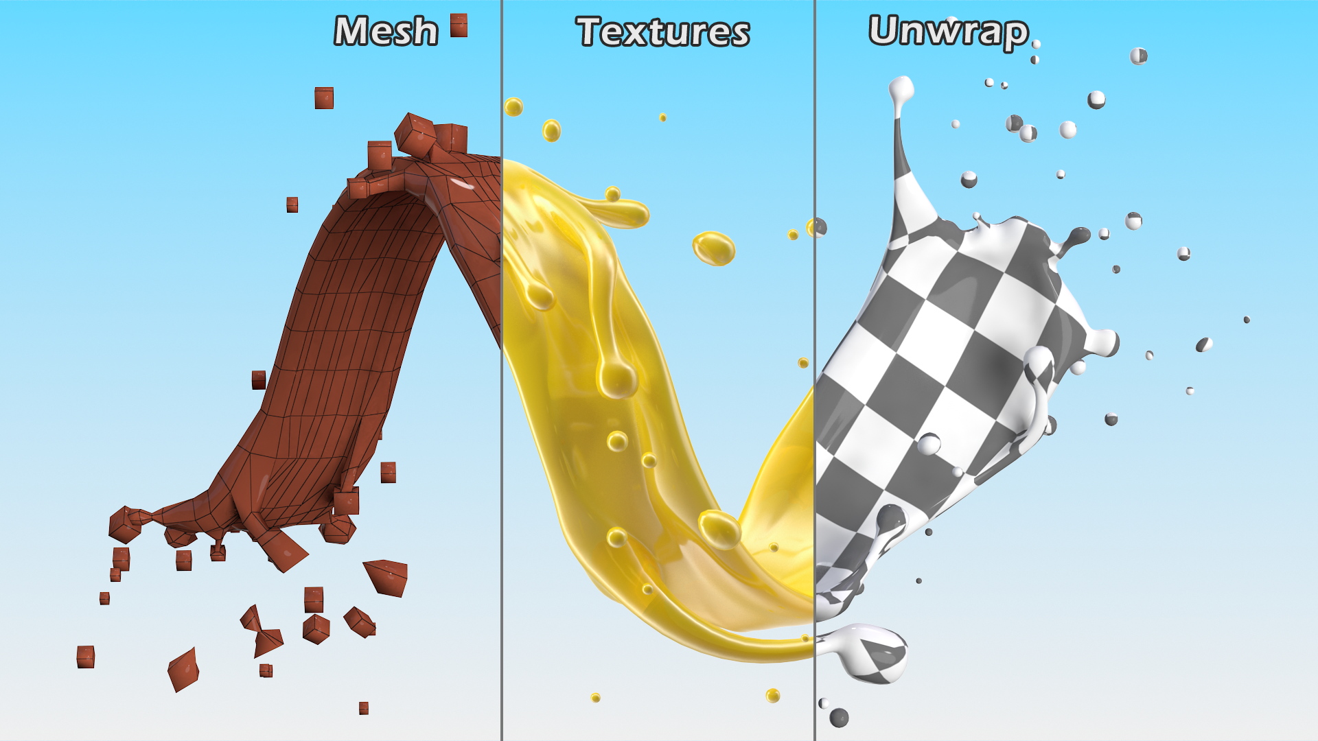 3D Orange Juice Splash Spiral