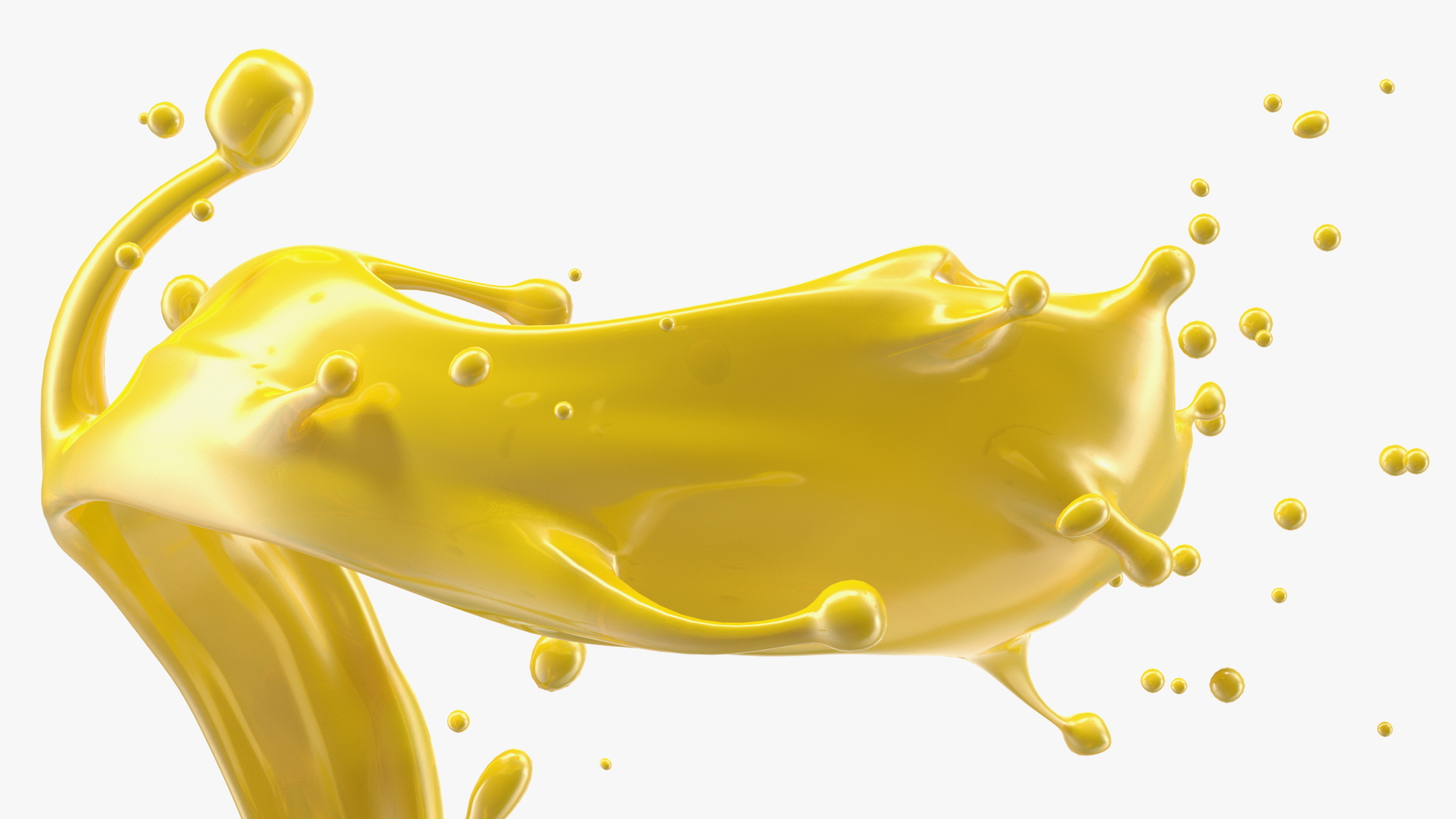 3D Orange Juice Splash Spiral