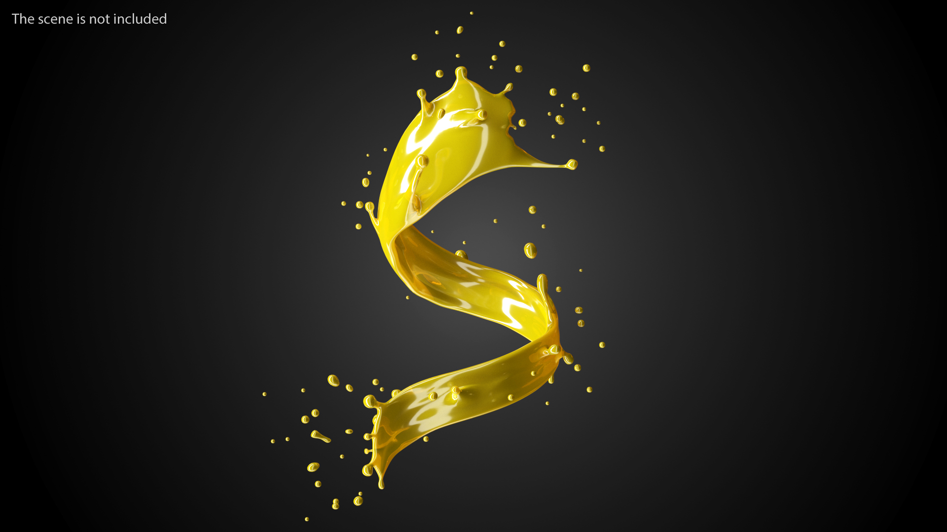 3D Orange Juice Splash Spiral