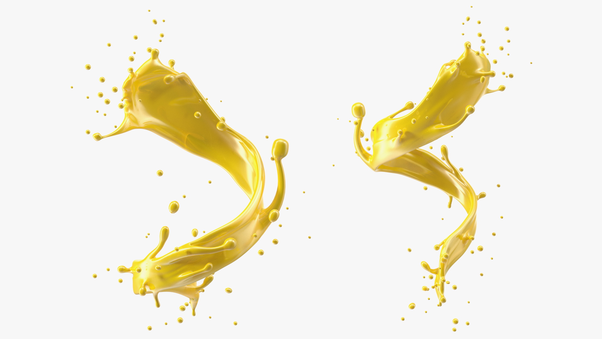 3D Orange Juice Splash Spiral
