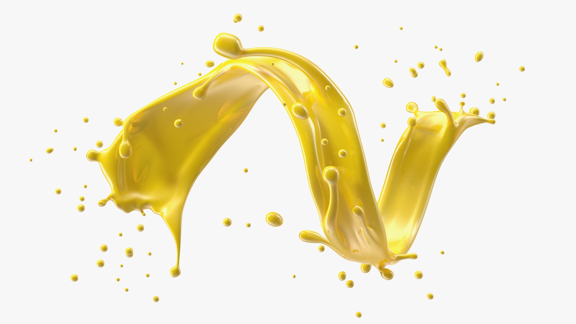 3D Orange Juice Splash Spiral