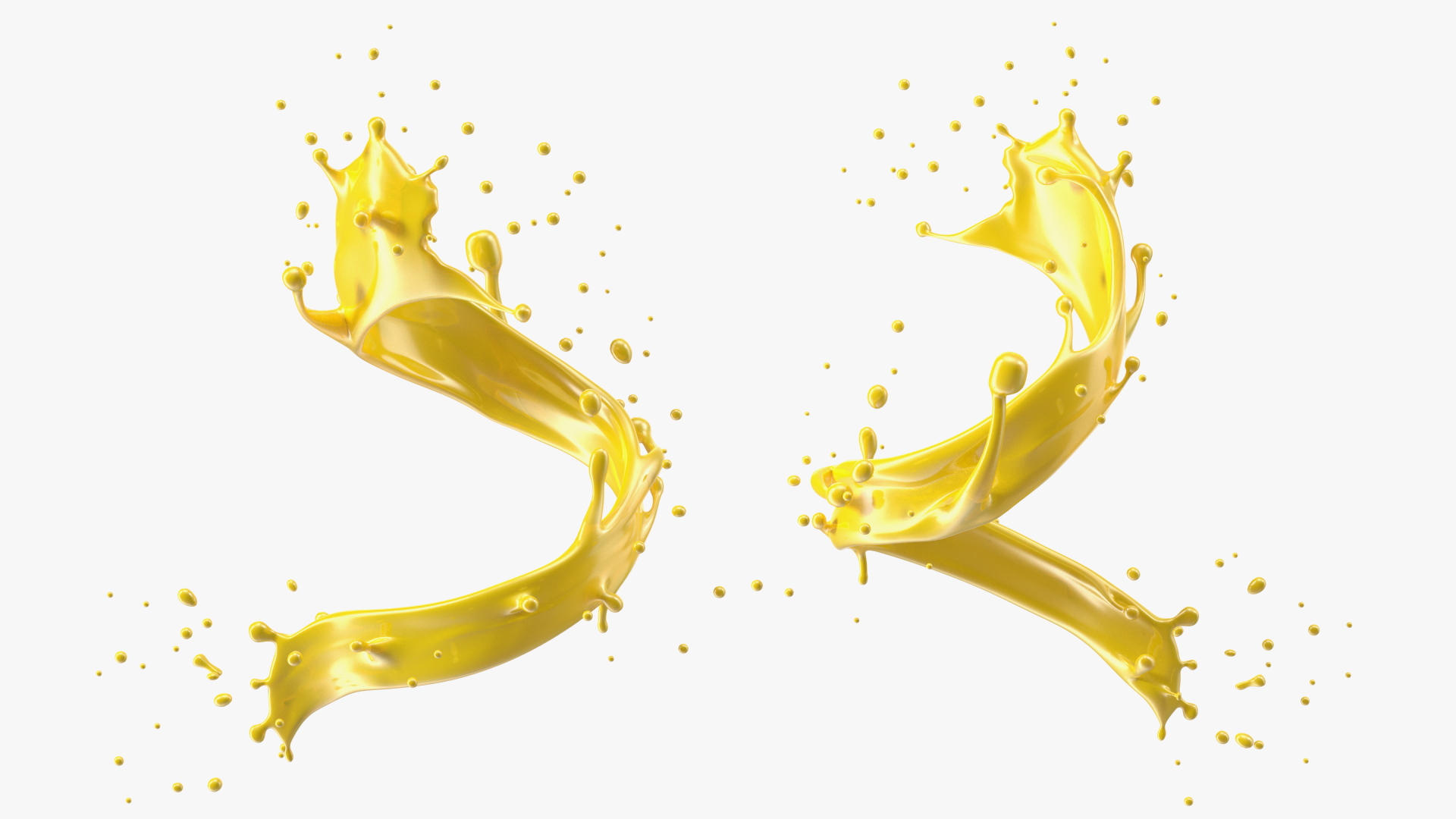 3D Orange Juice Splash Spiral