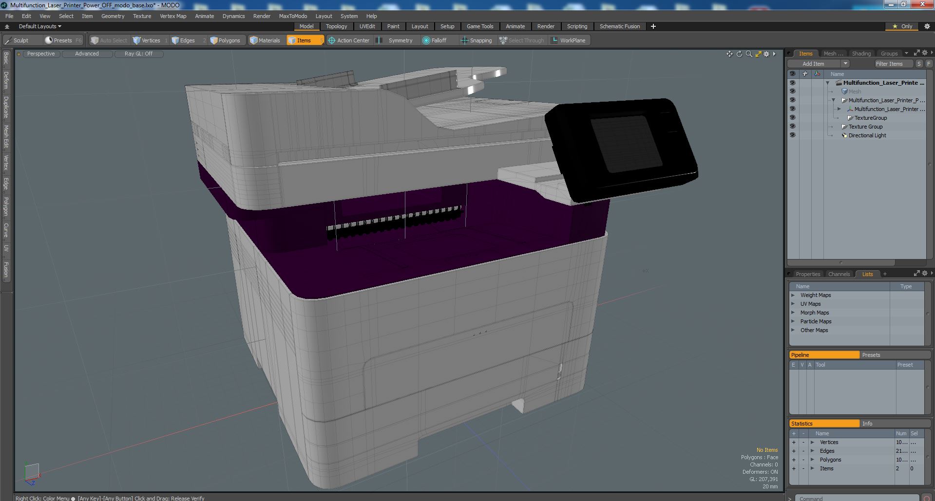 Multifunction Laser Printer Power OFF 3D