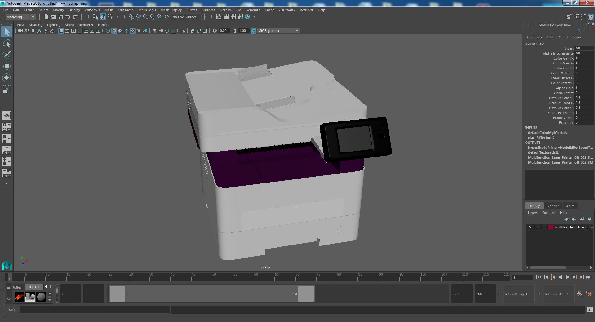 Multifunction Laser Printer Power OFF 3D