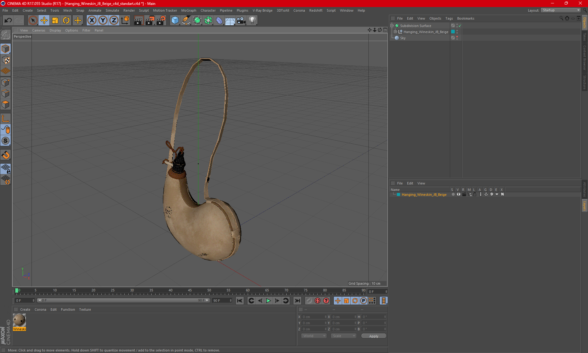 3D model Hanging Wineskin JB Beige