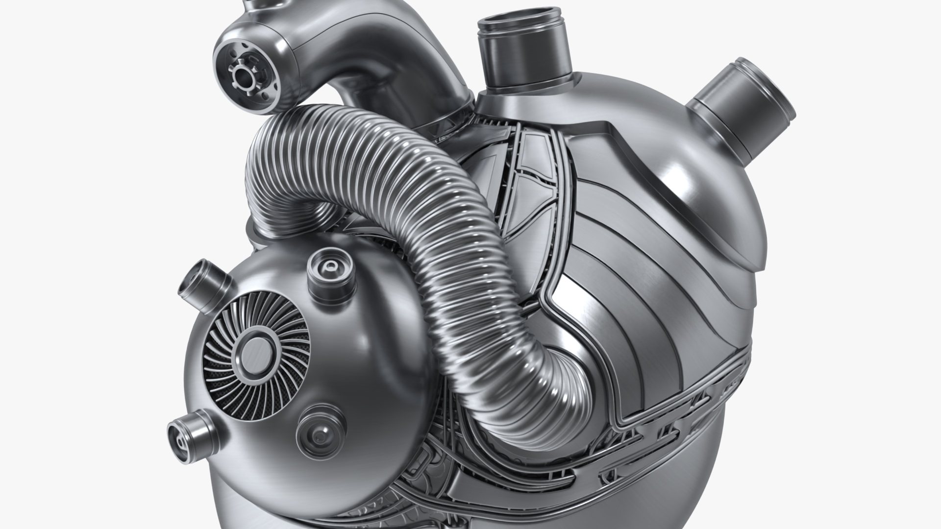 3D model Cyberpunk Robotic Heart Chrome