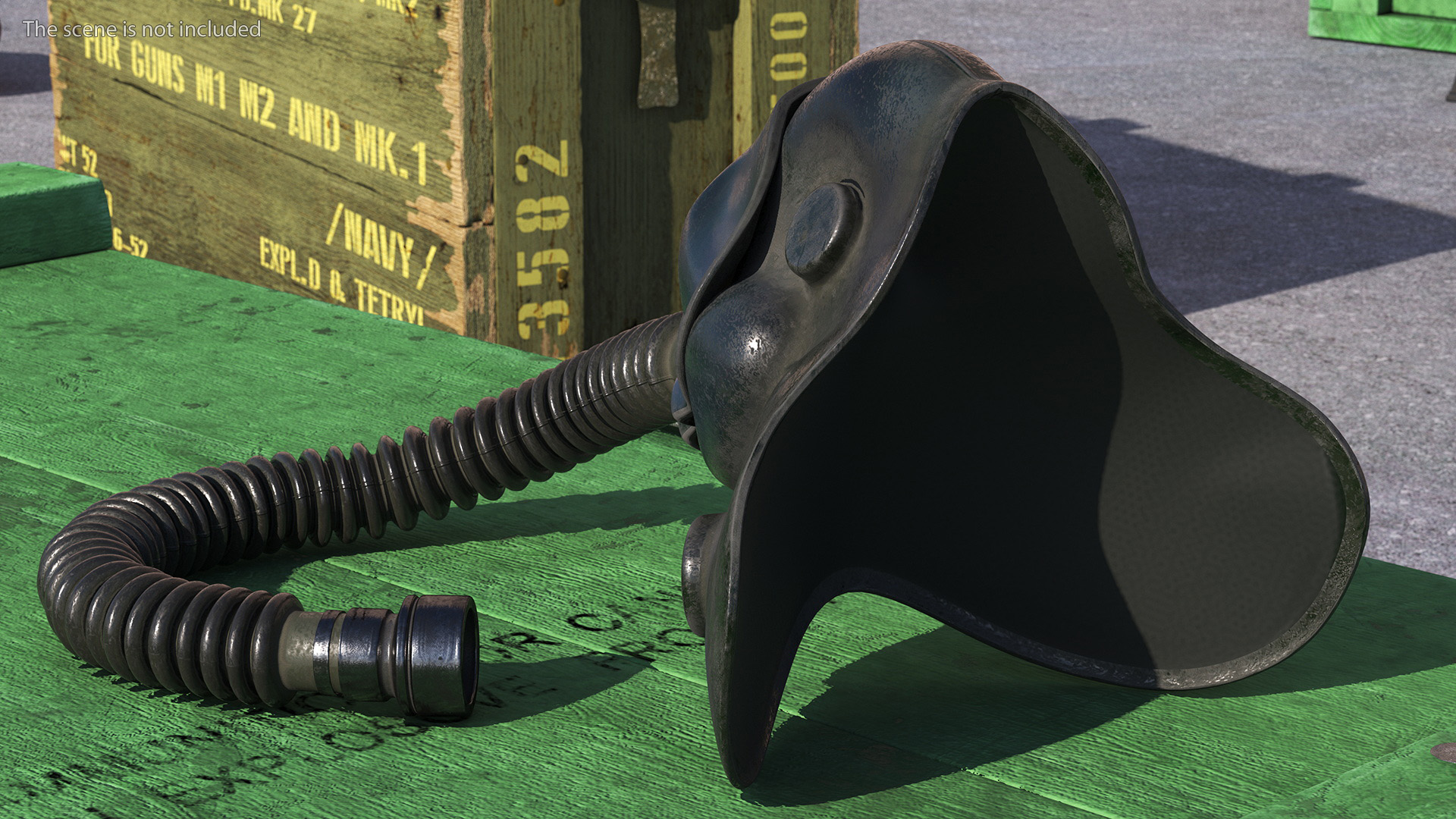 Old Fighter Pilot Oxygen Mask 3D model