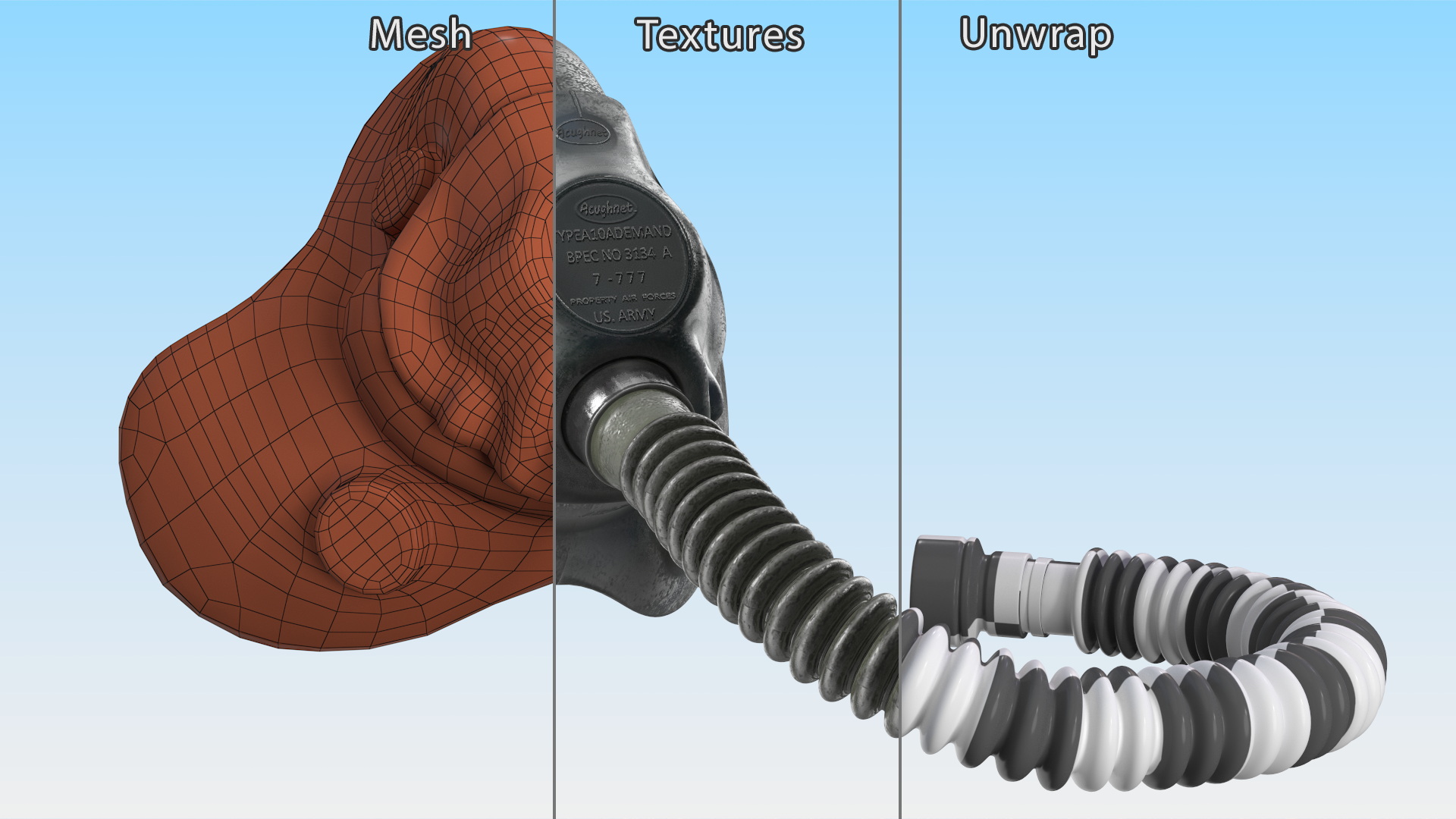 Old Fighter Pilot Oxygen Mask 3D model