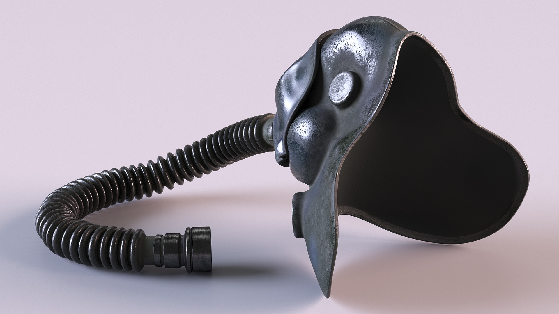 Old Fighter Pilot Oxygen Mask 3D model