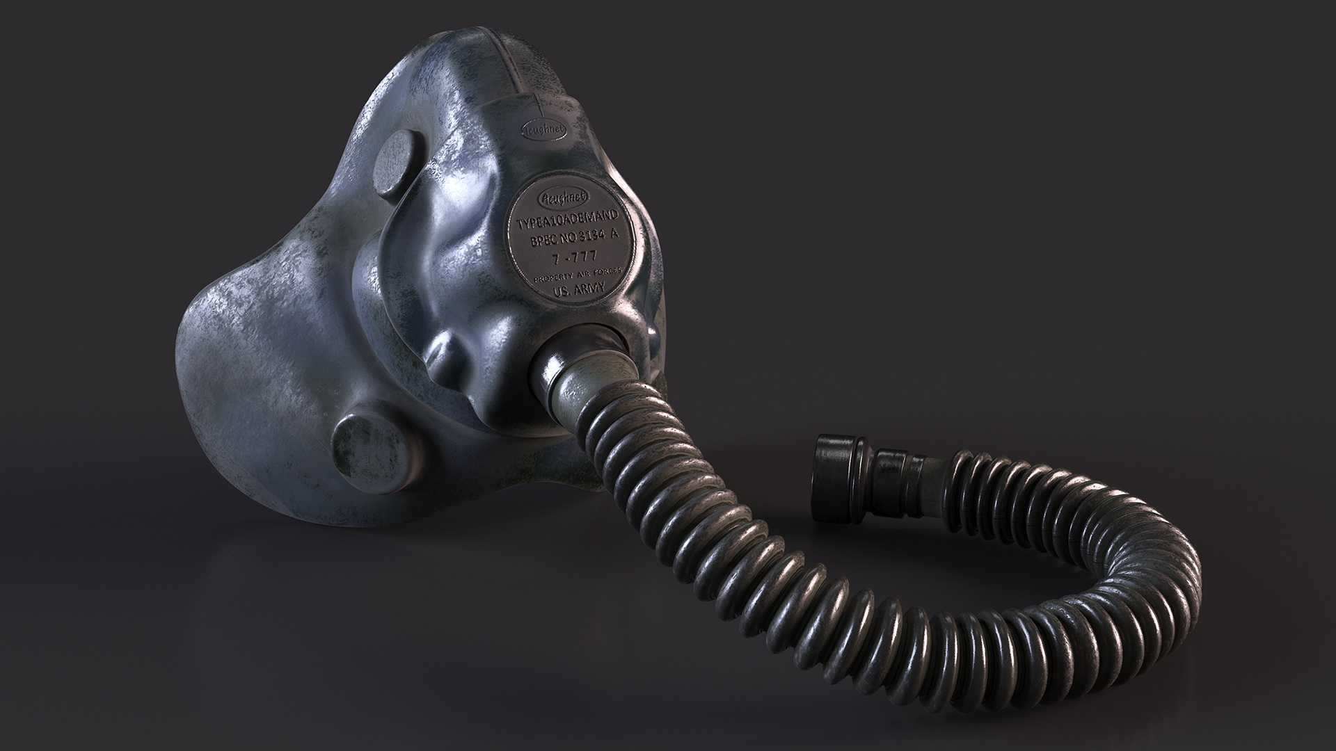 Old Fighter Pilot Oxygen Mask 3D model