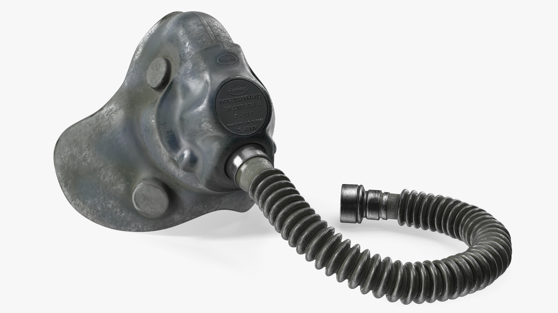 Old Fighter Pilot Oxygen Mask 3D model