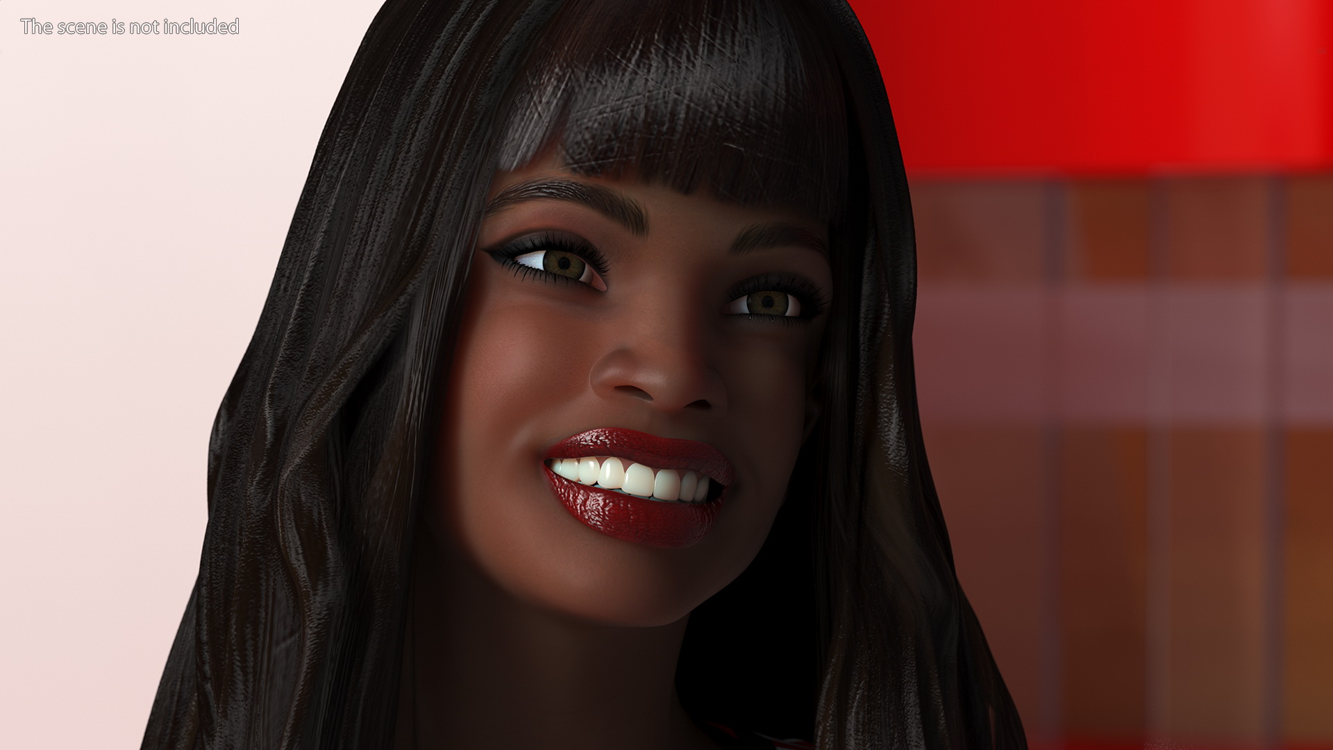 Fashionable Style Young Black Woman Standing Pose 3D model