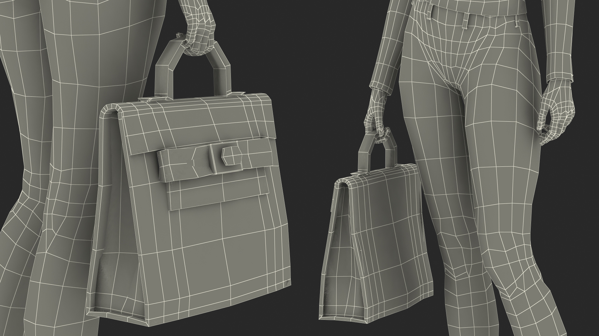 Fashionable Style Young Black Woman Standing Pose 3D model