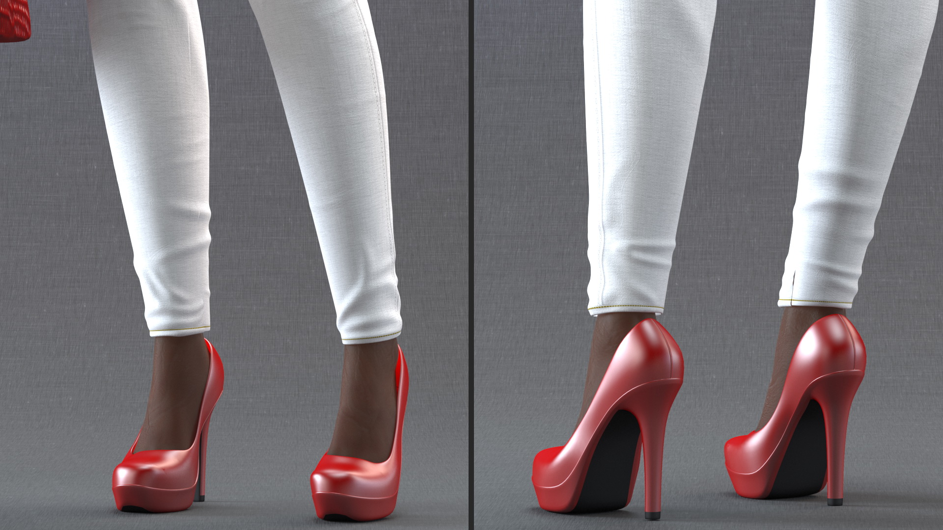 Fashionable Style Young Black Woman Standing Pose 3D model