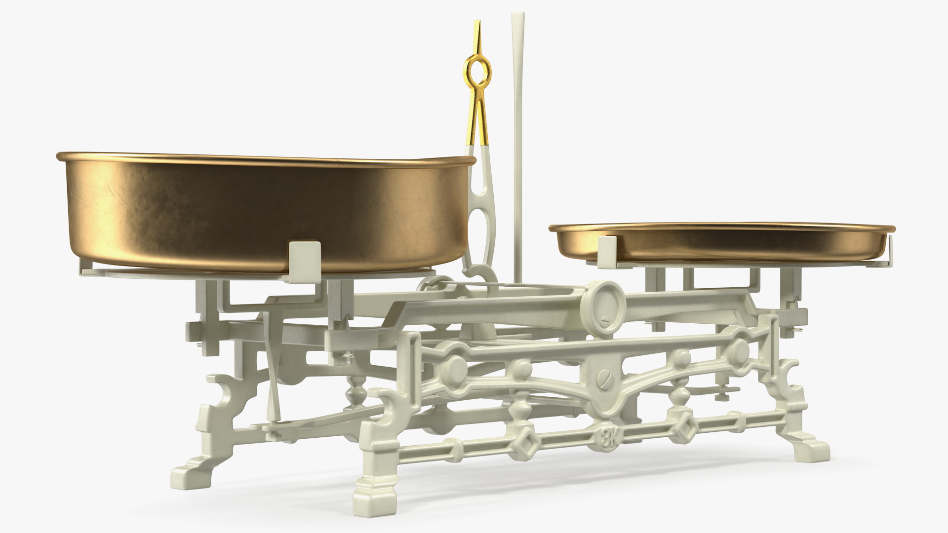 3D Vintage Balance Scale with Weights Set model