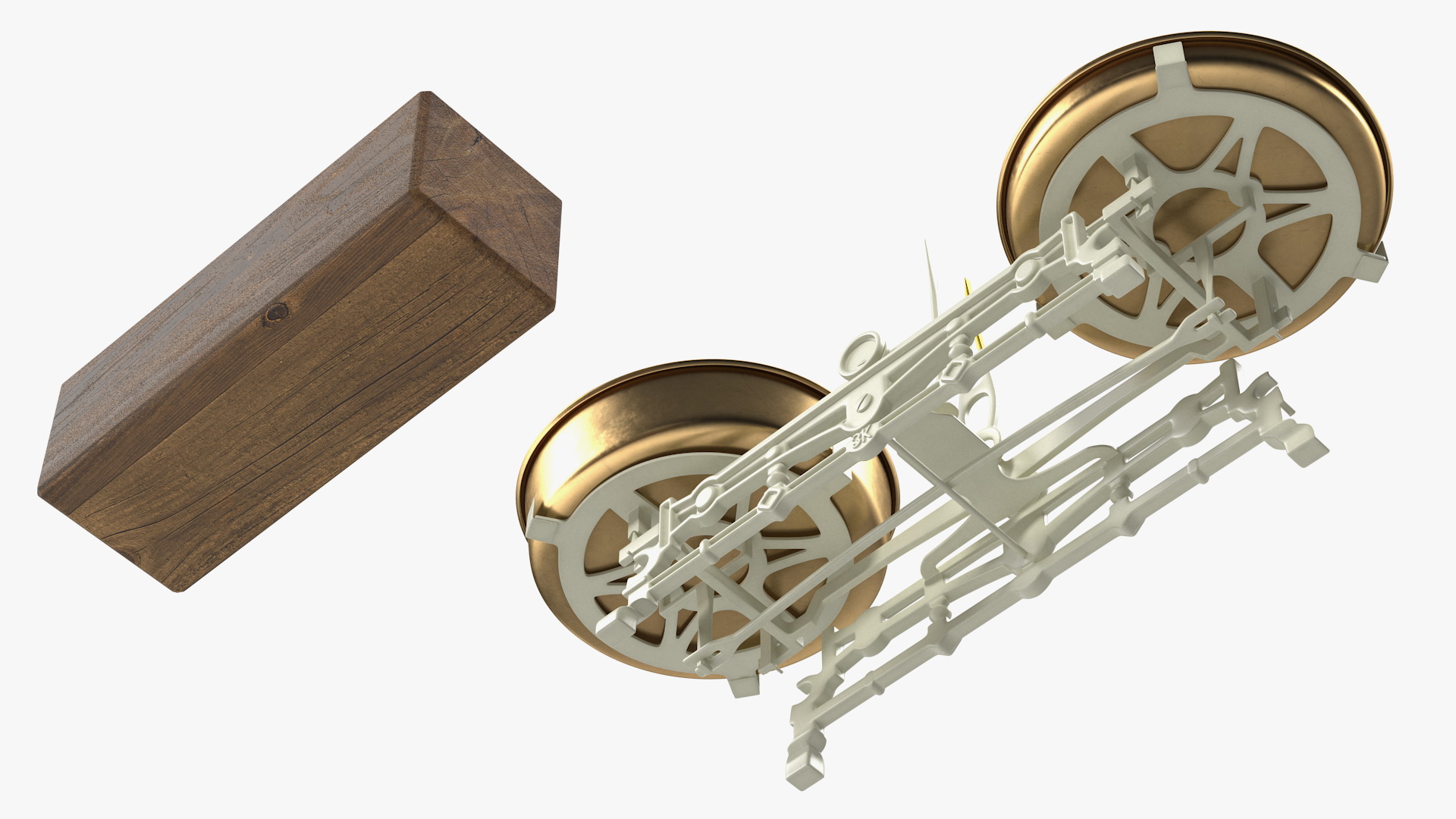 3D Vintage Balance Scale with Weights Set model