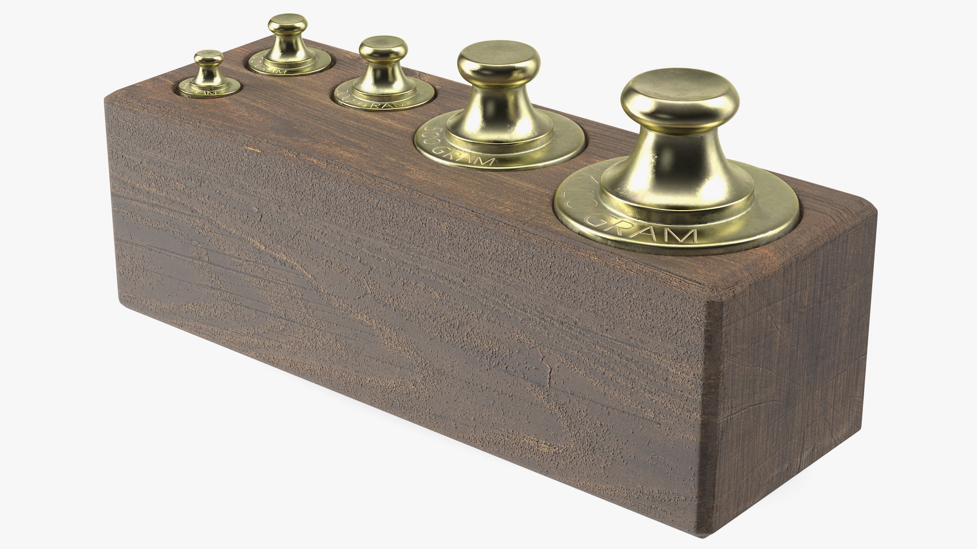 3D Vintage Balance Scale with Weights Set model