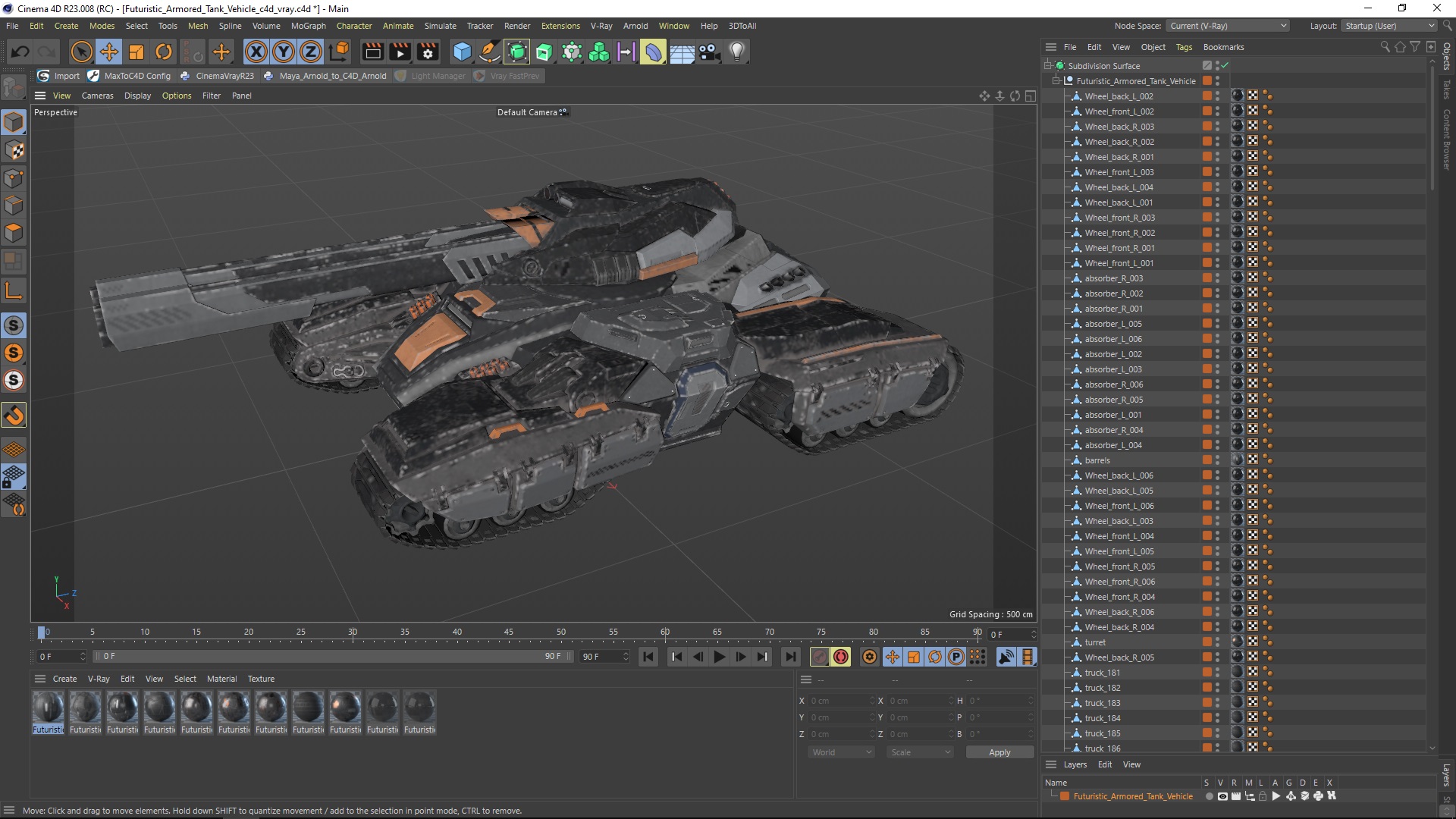 3D Futuristic Armored Tank Vehicle