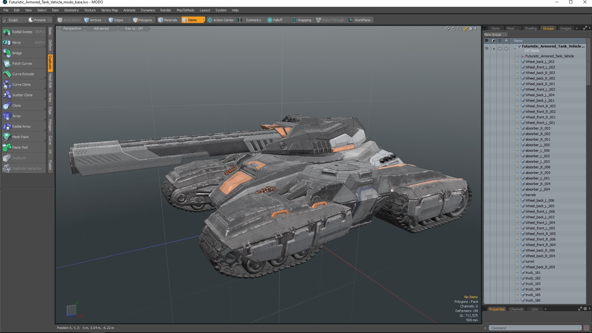 3D Futuristic Armored Tank Vehicle