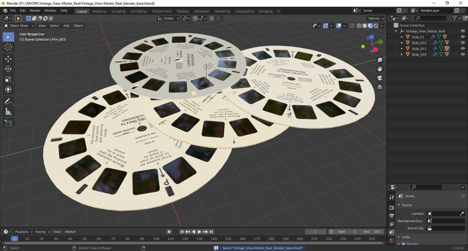 Vintage View-Master Reel 3D model