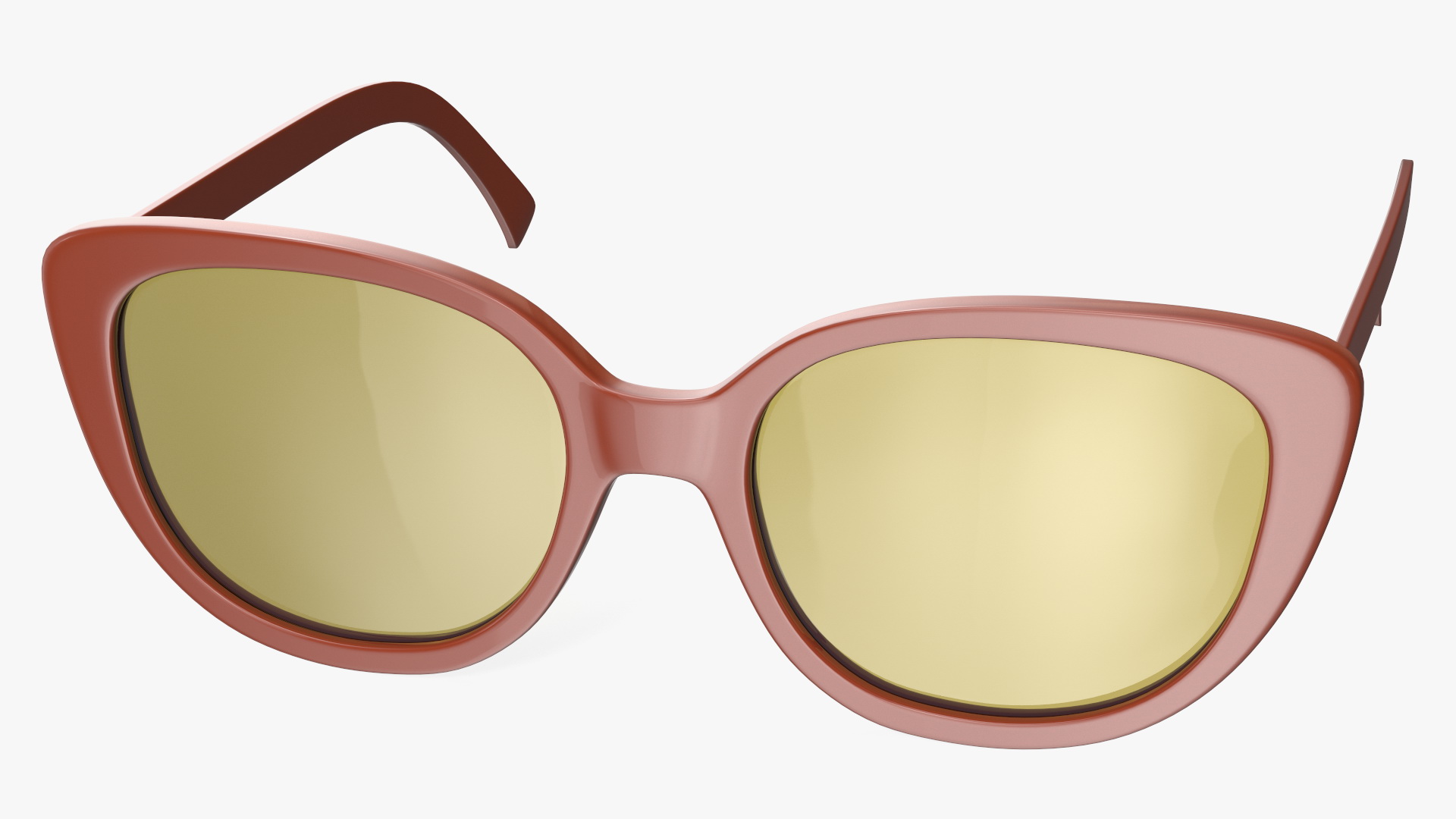 Vintage Cat Eye Sunglasses Brown 3D