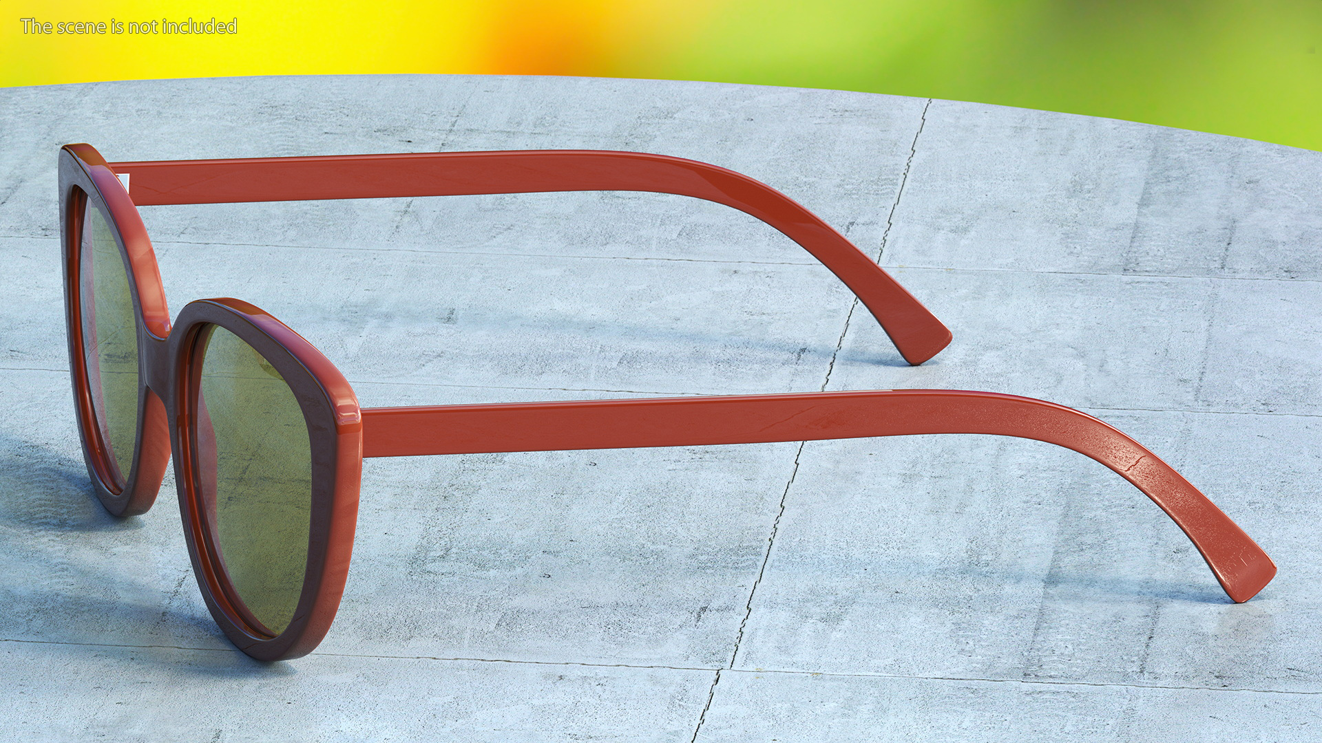 Vintage Cat Eye Sunglasses Brown 3D