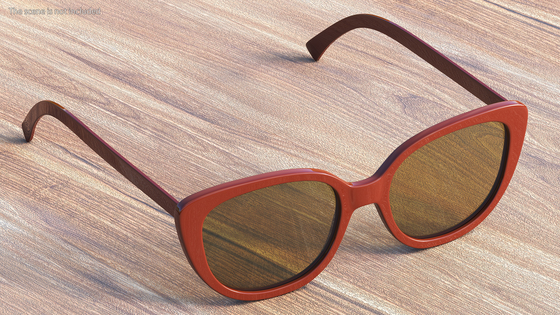 Vintage Cat Eye Sunglasses Brown 3D