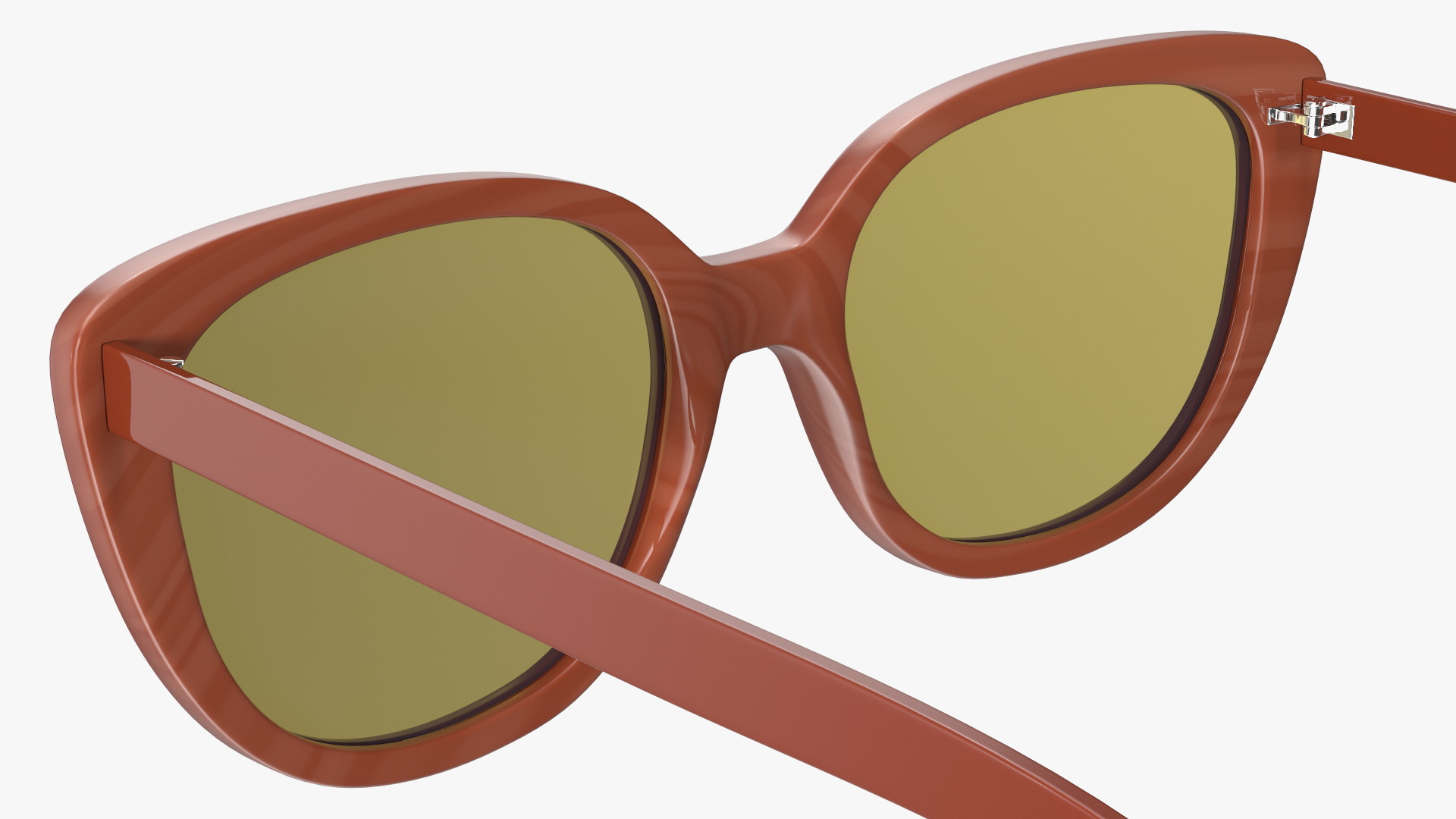 Vintage Cat Eye Sunglasses Brown 3D