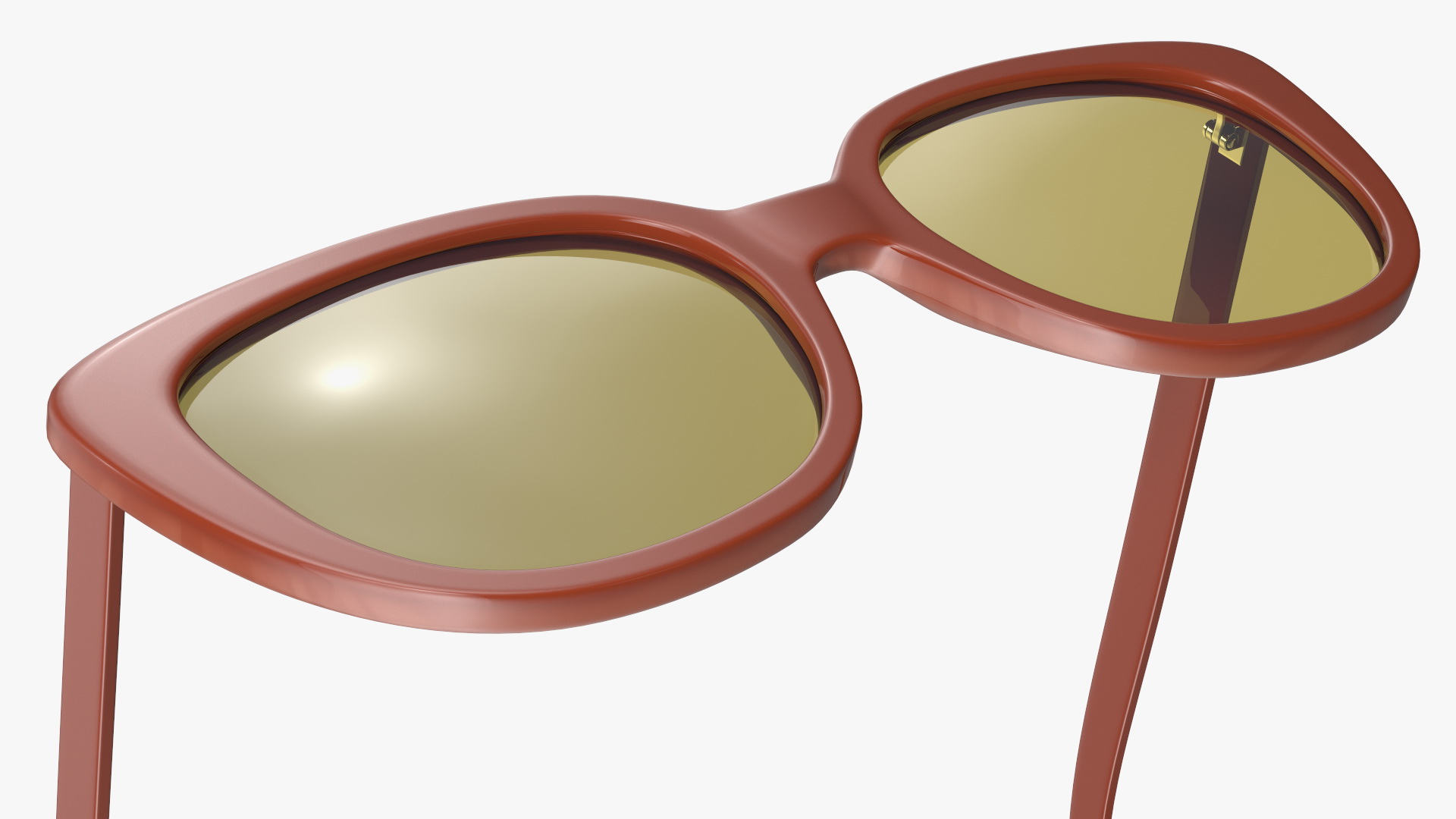 Vintage Cat Eye Sunglasses Brown 3D