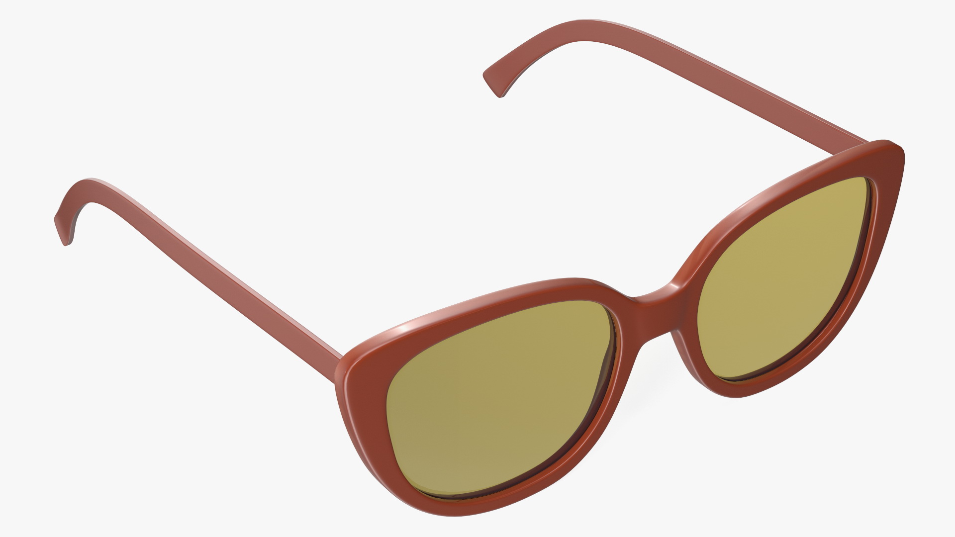 Vintage Cat Eye Sunglasses Brown 3D