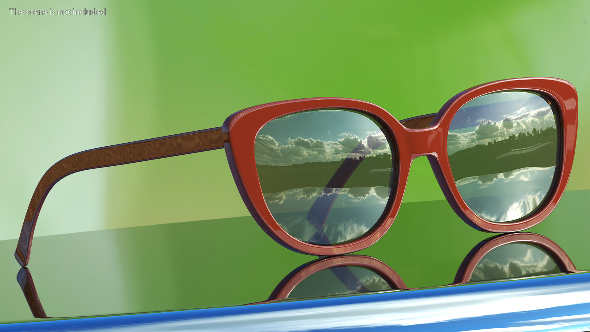 Vintage Cat Eye Sunglasses Brown 3D