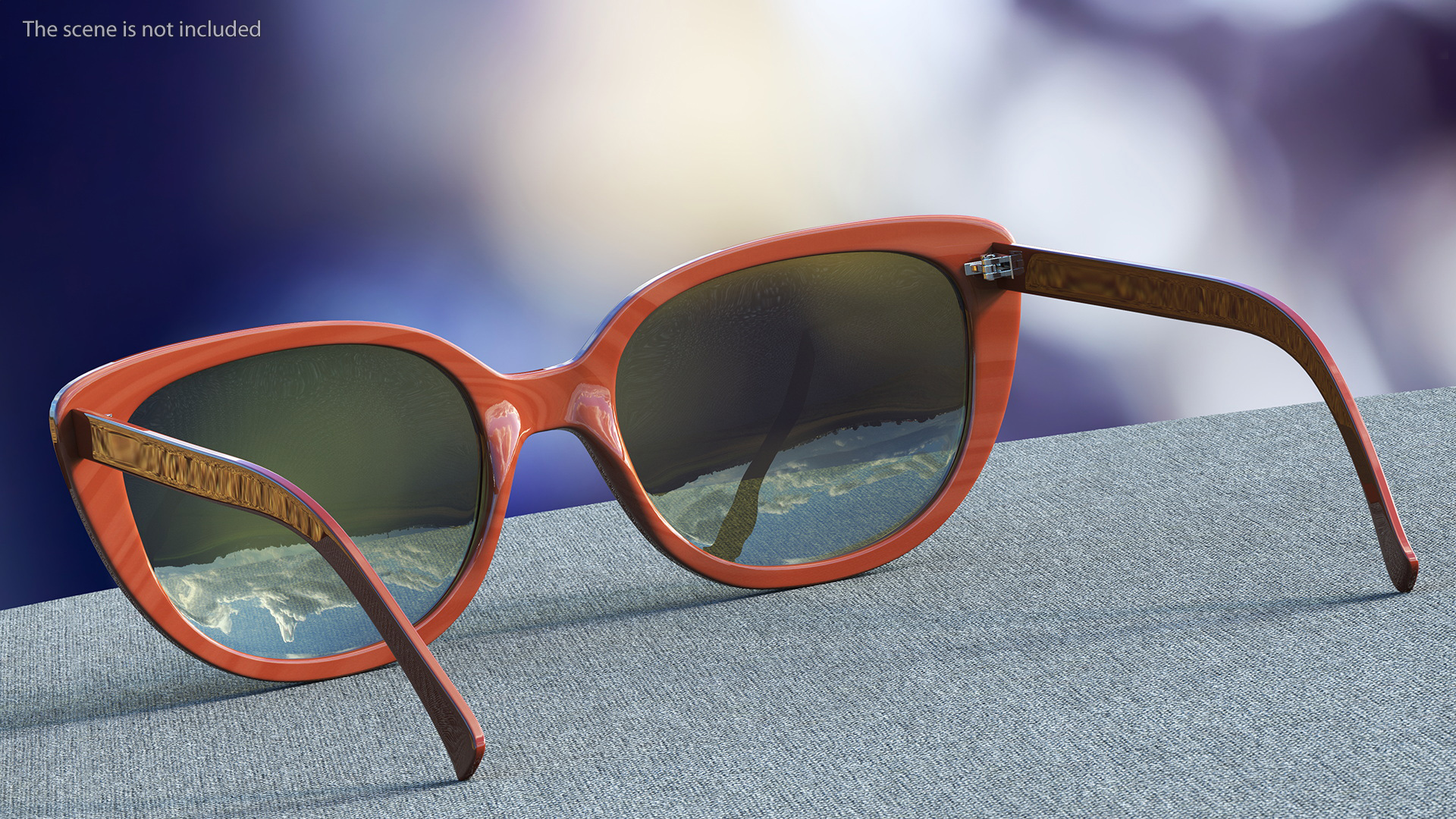 Vintage Cat Eye Sunglasses Brown 3D