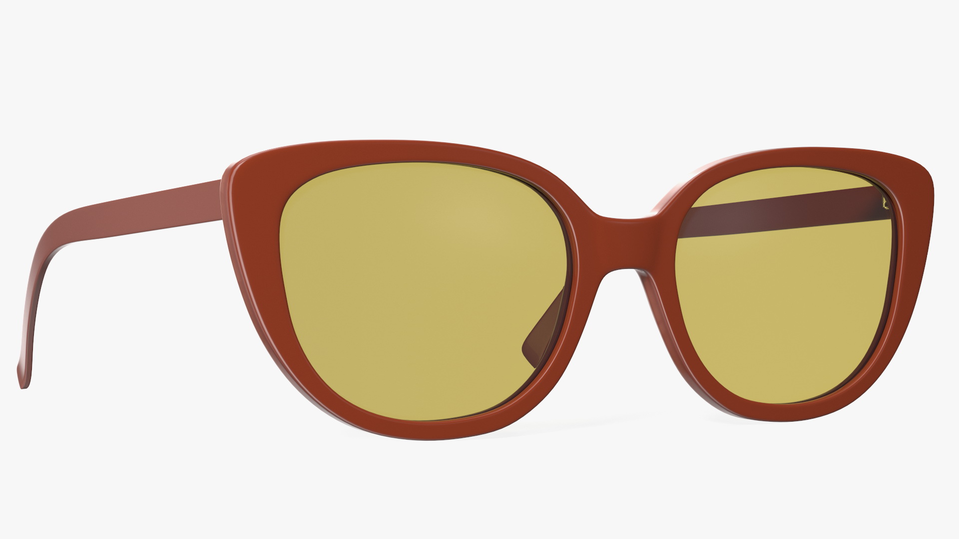 Vintage Cat Eye Sunglasses Brown 3D