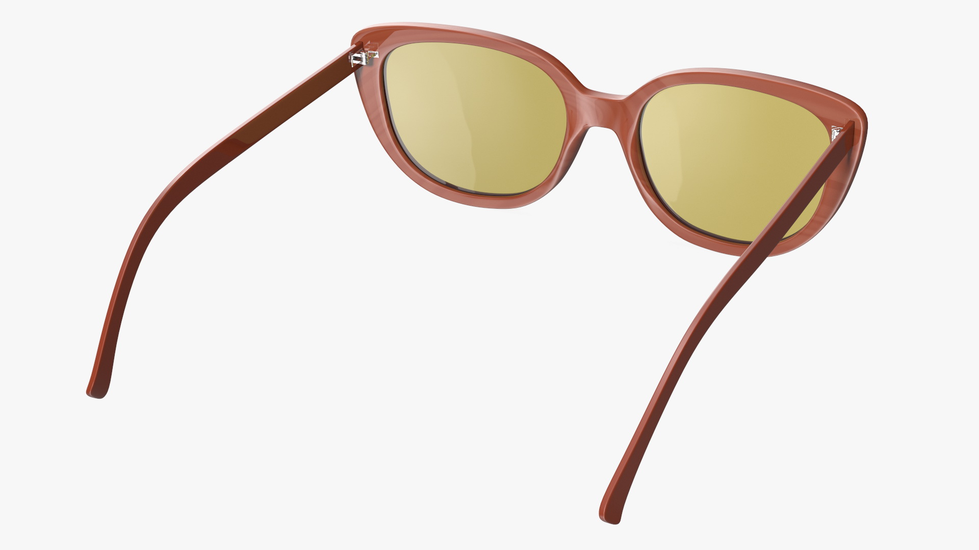 Vintage Cat Eye Sunglasses Brown 3D