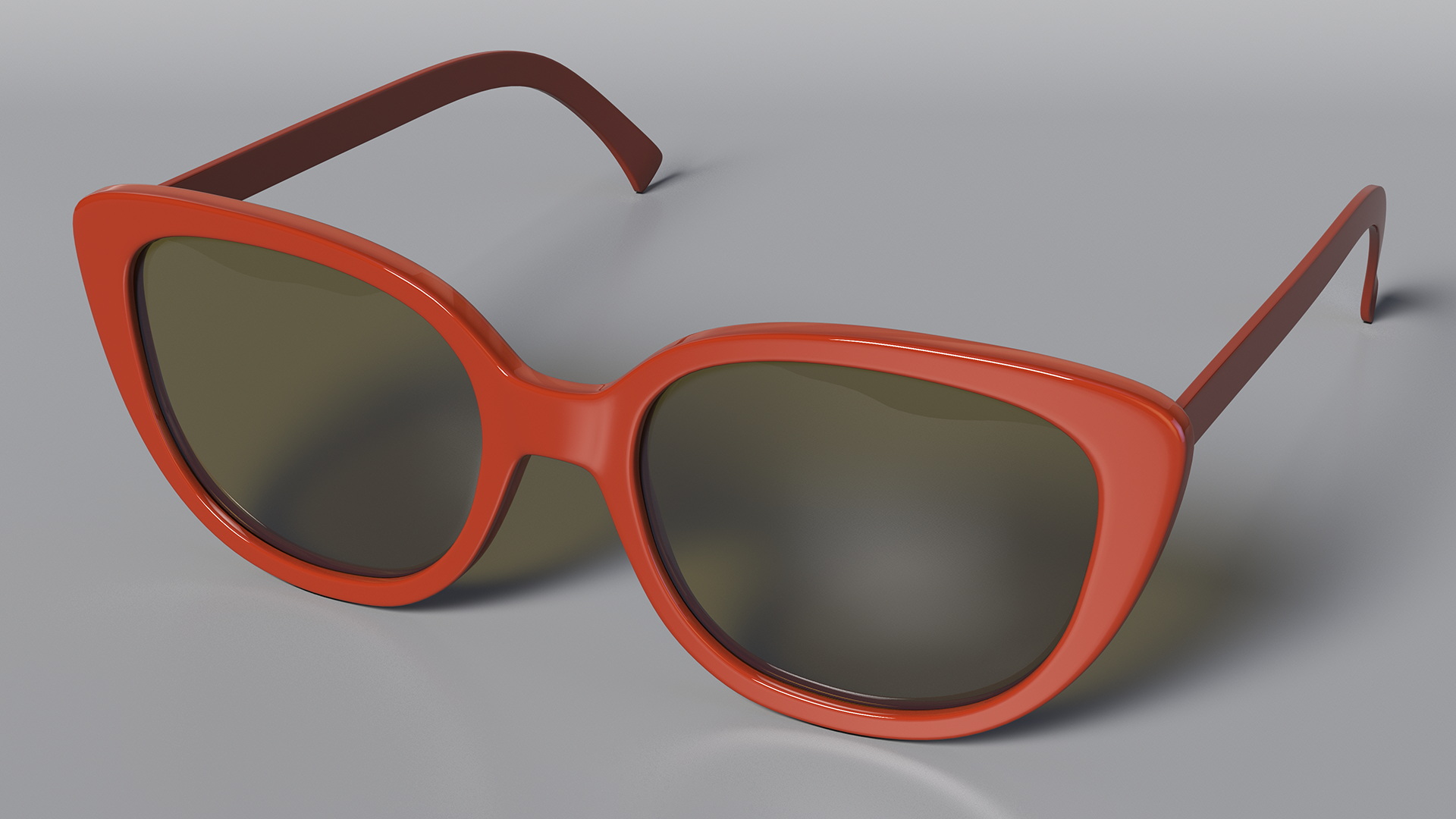 Vintage Cat Eye Sunglasses Brown 3D