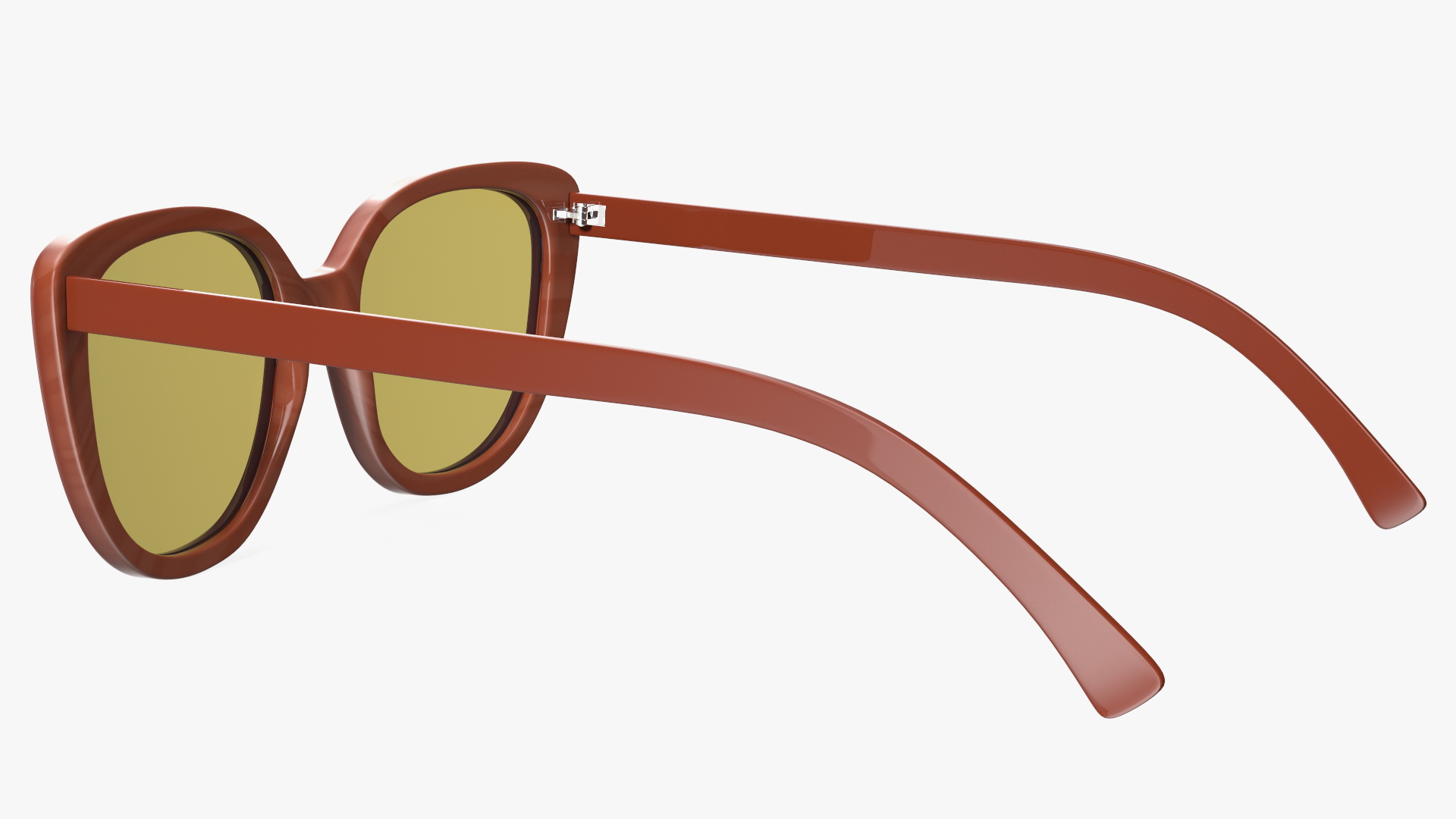 Vintage Cat Eye Sunglasses Brown 3D