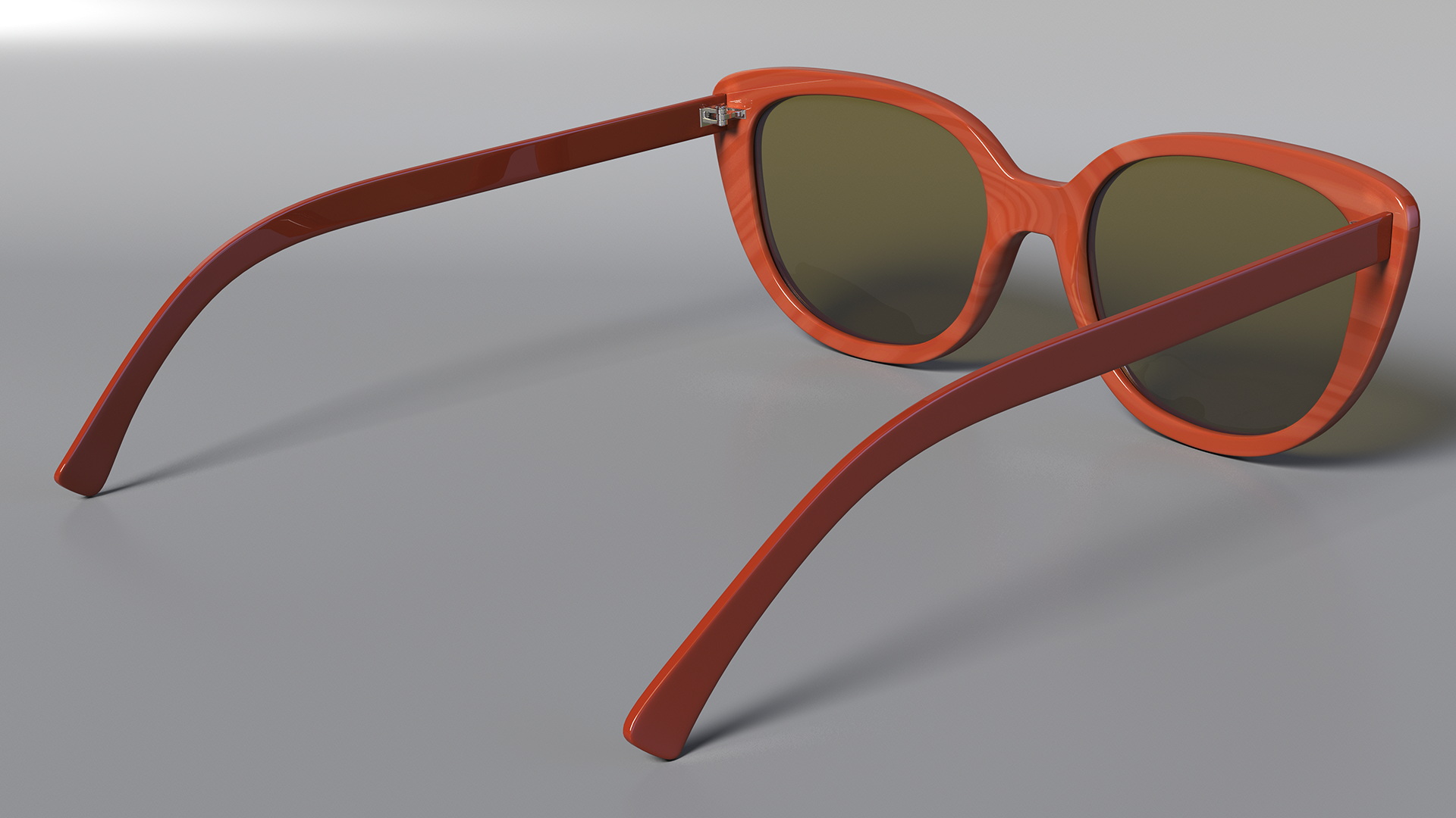 Vintage Cat Eye Sunglasses Brown 3D