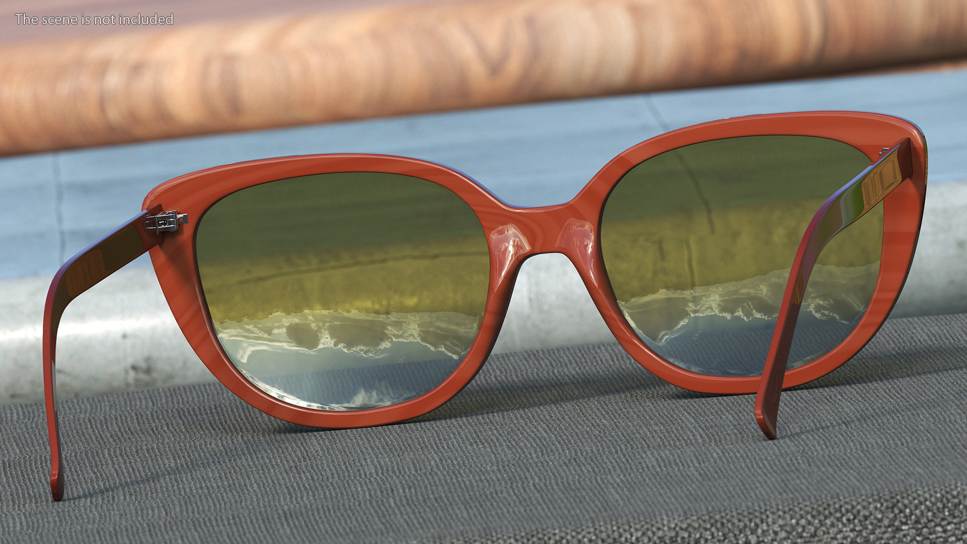 Vintage Cat Eye Sunglasses Brown 3D