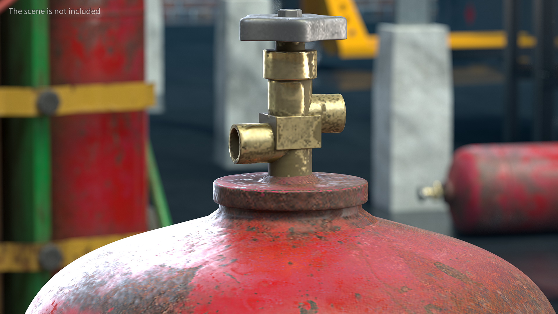 3D Acetylene Gas Cylinder Old