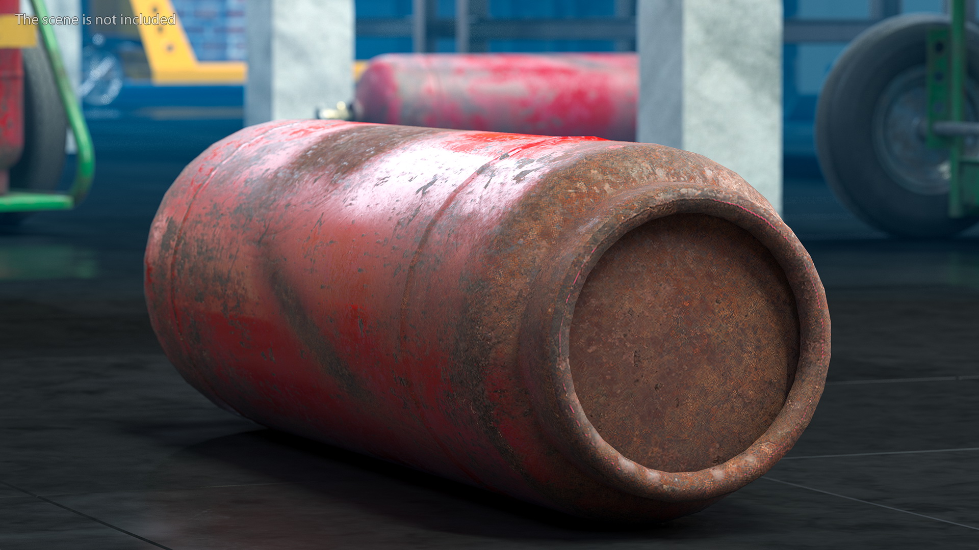 3D Acetylene Gas Cylinder Old