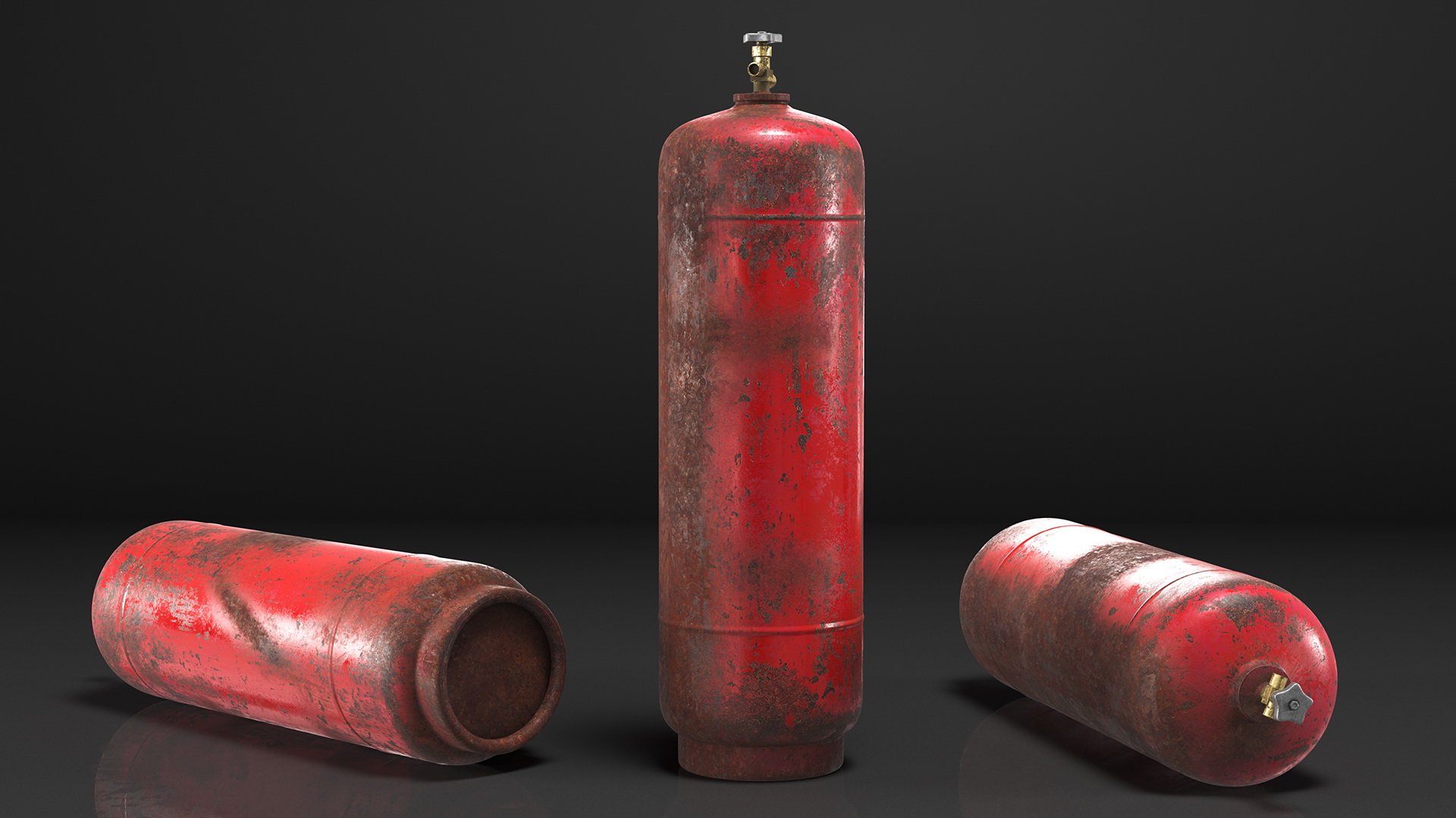 3D Acetylene Gas Cylinder Old