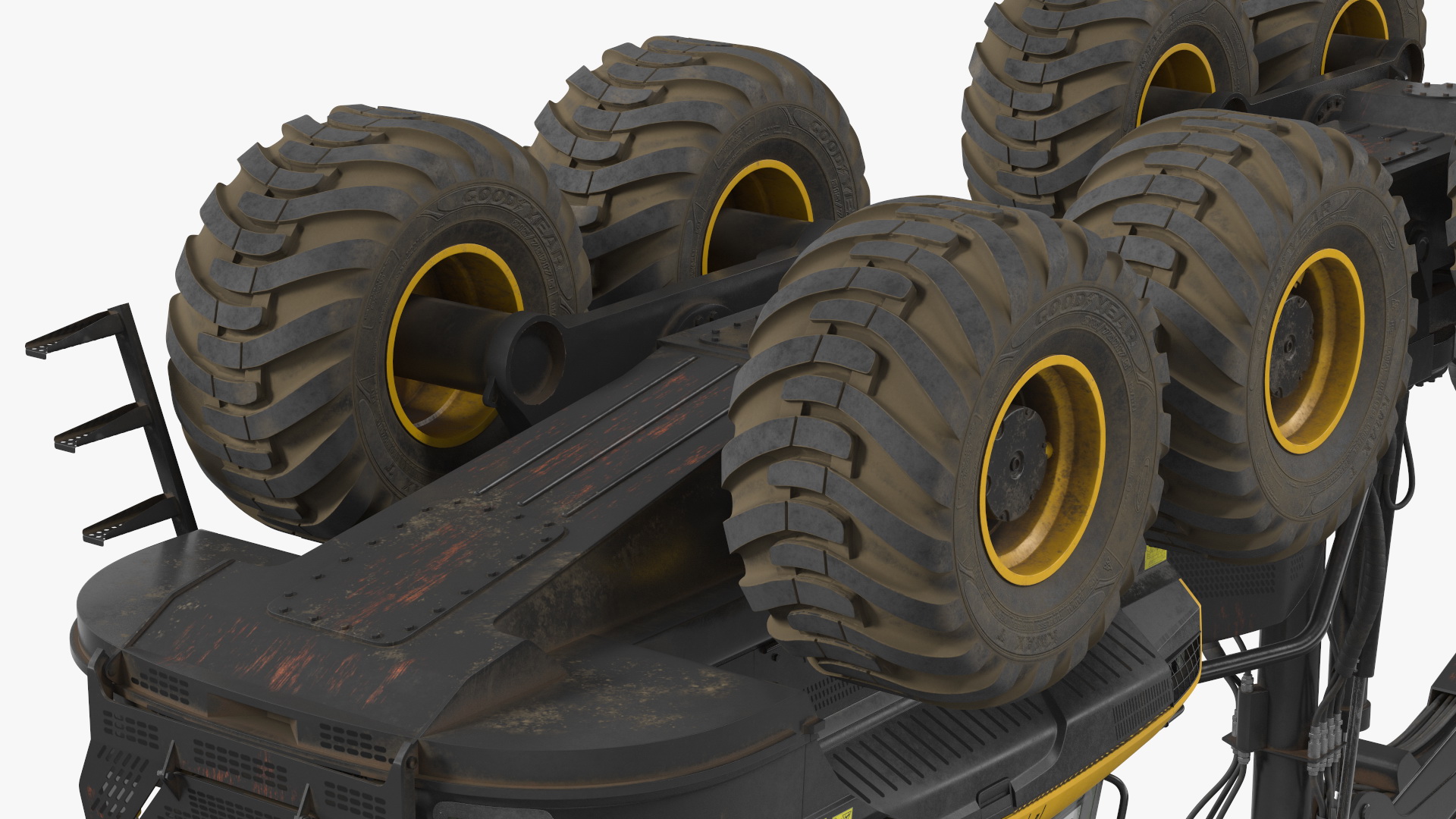 3D model Forestry Harvester PONSSE Bear 8W Dirty Rigged for Maya