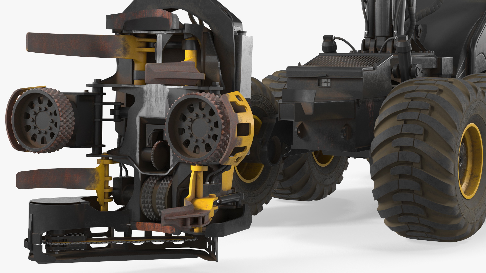 3D model Forestry Harvester PONSSE Bear 8W Dirty Rigged for Maya