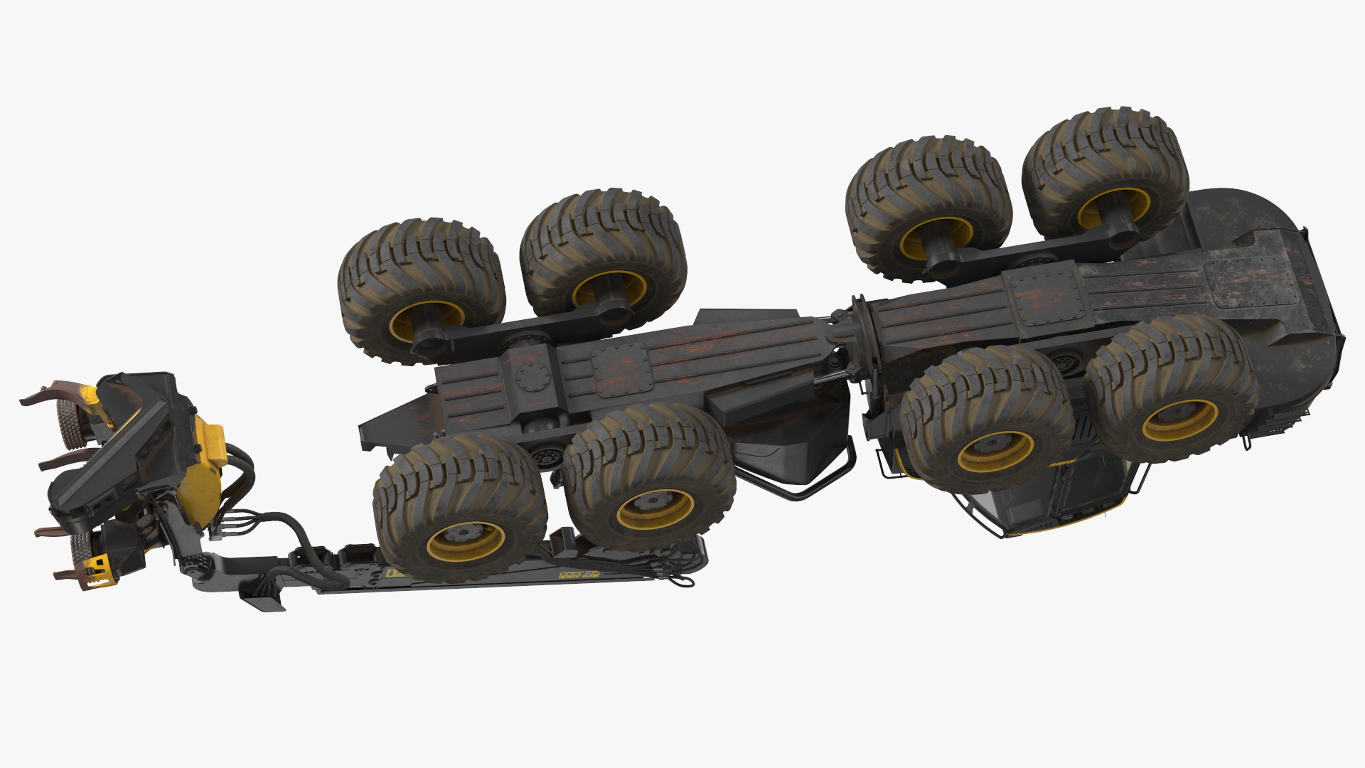 3D model Forestry Harvester PONSSE Bear 8W Dirty Rigged for Maya
