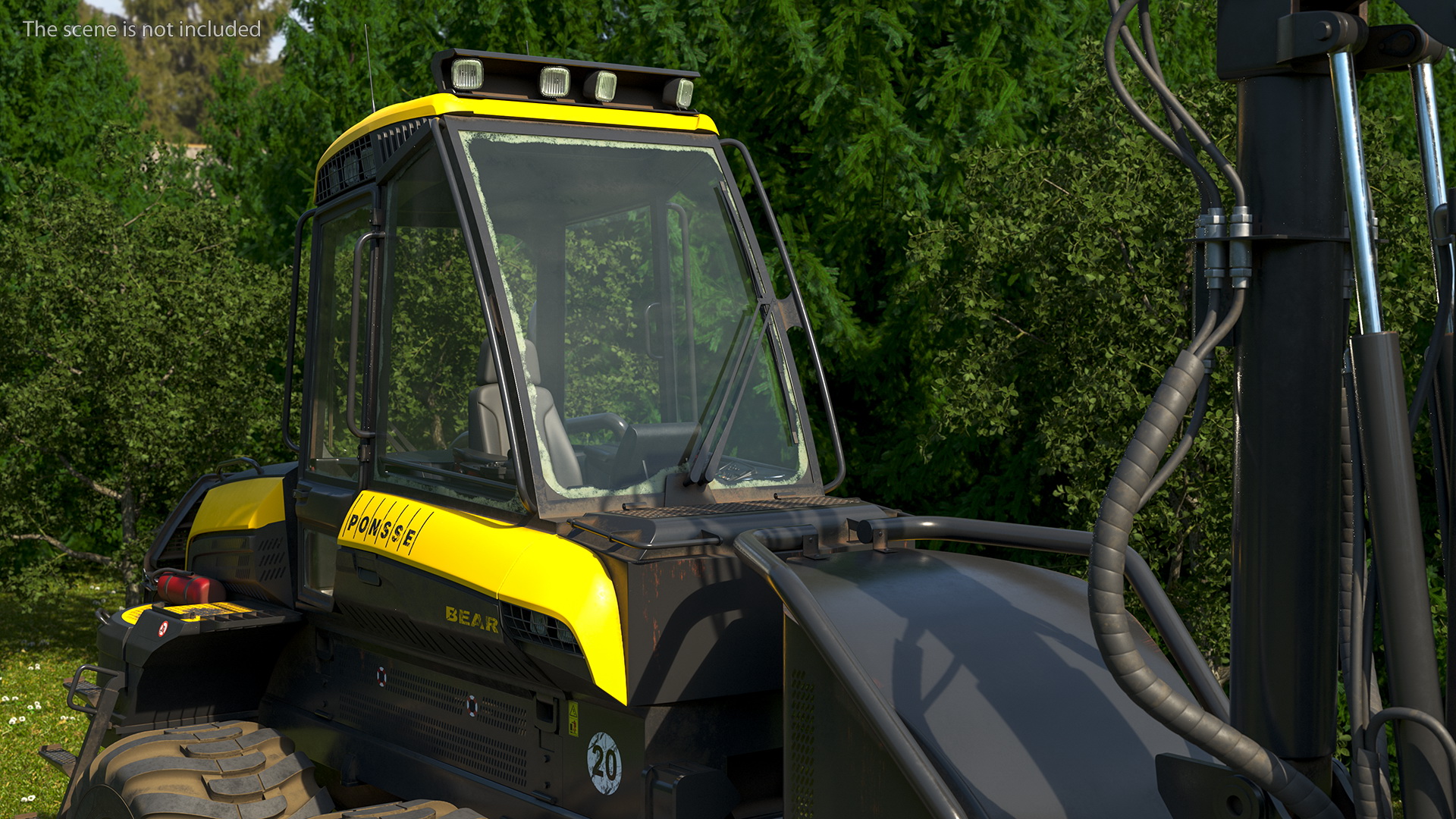 3D model Forestry Harvester PONSSE Bear 8W Dirty Rigged for Maya