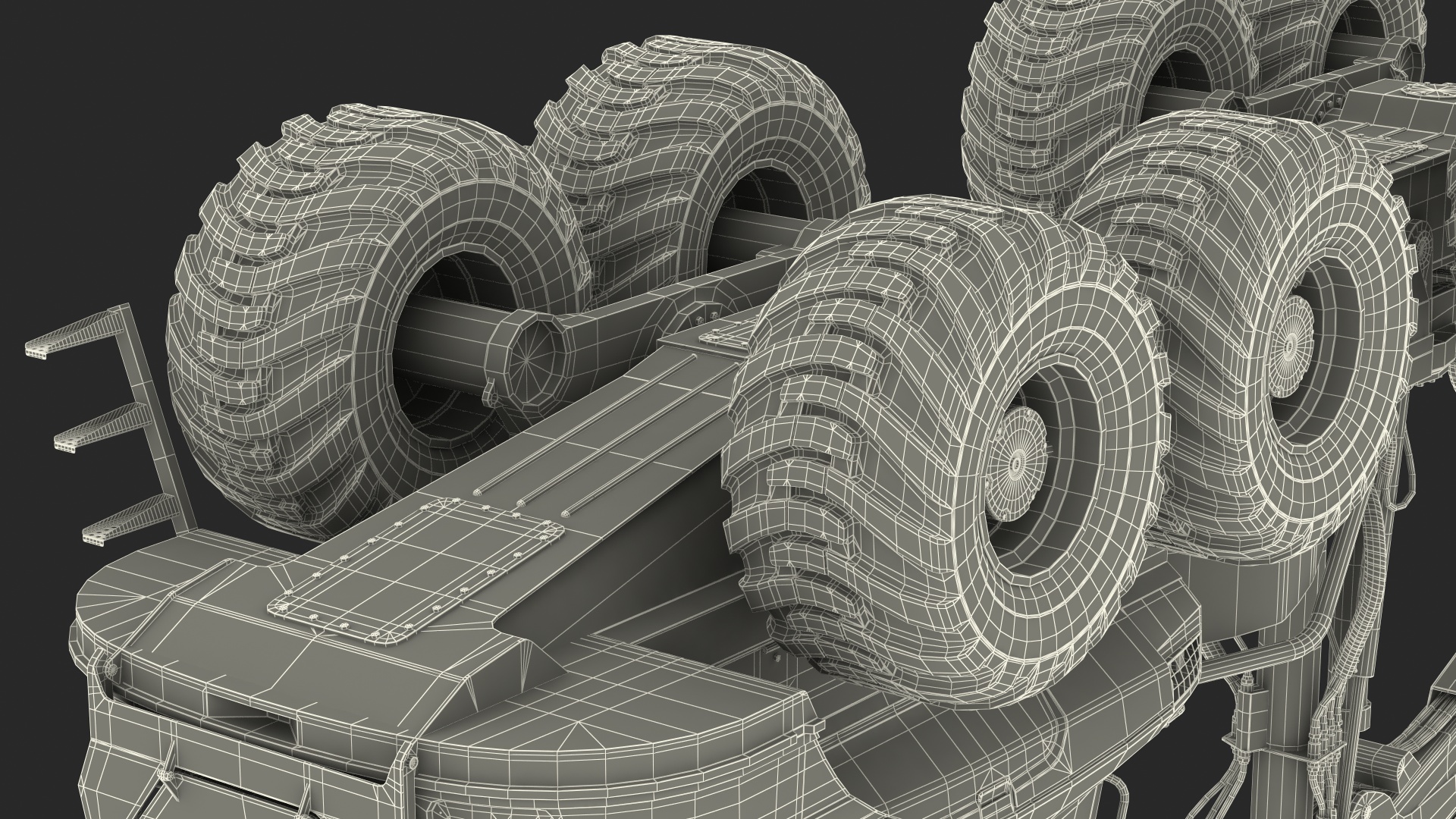 3D model Forestry Harvester PONSSE Bear 8W Dirty Rigged for Maya