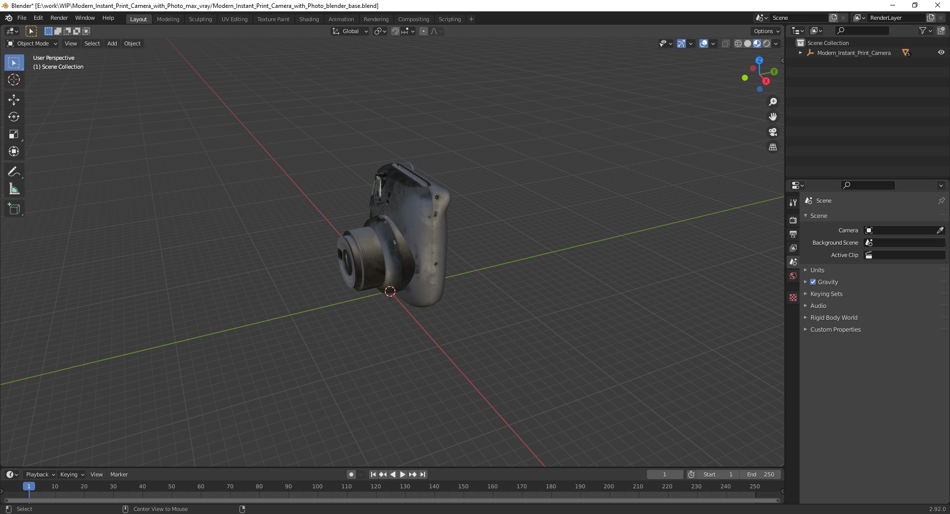 Modern Instant Print Camera 3D
