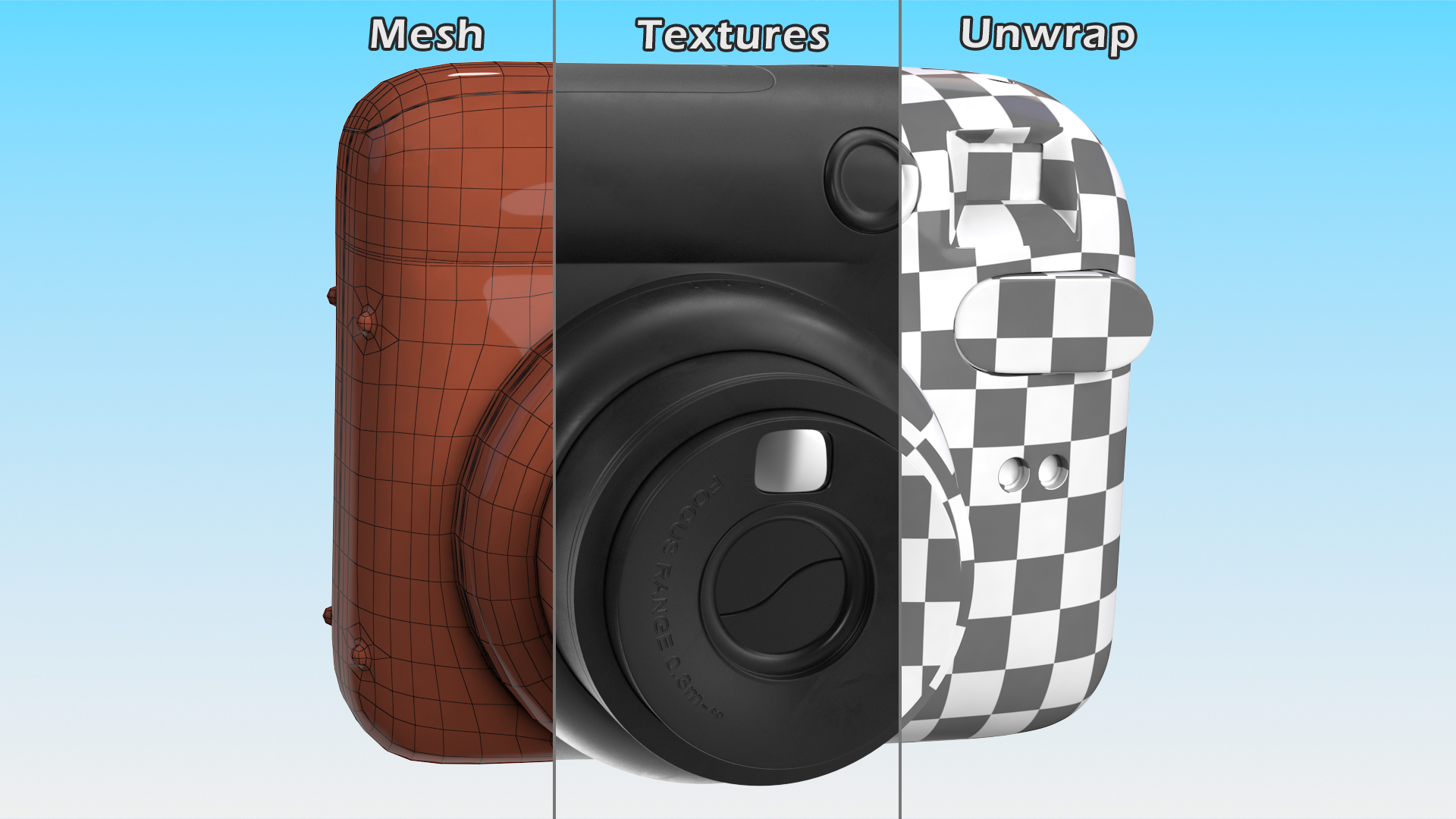 Modern Instant Print Camera 3D